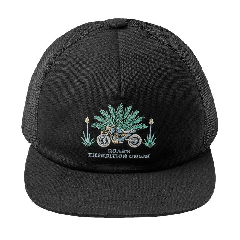 Moto Trucker Snapback Hat - Black sold by Roark