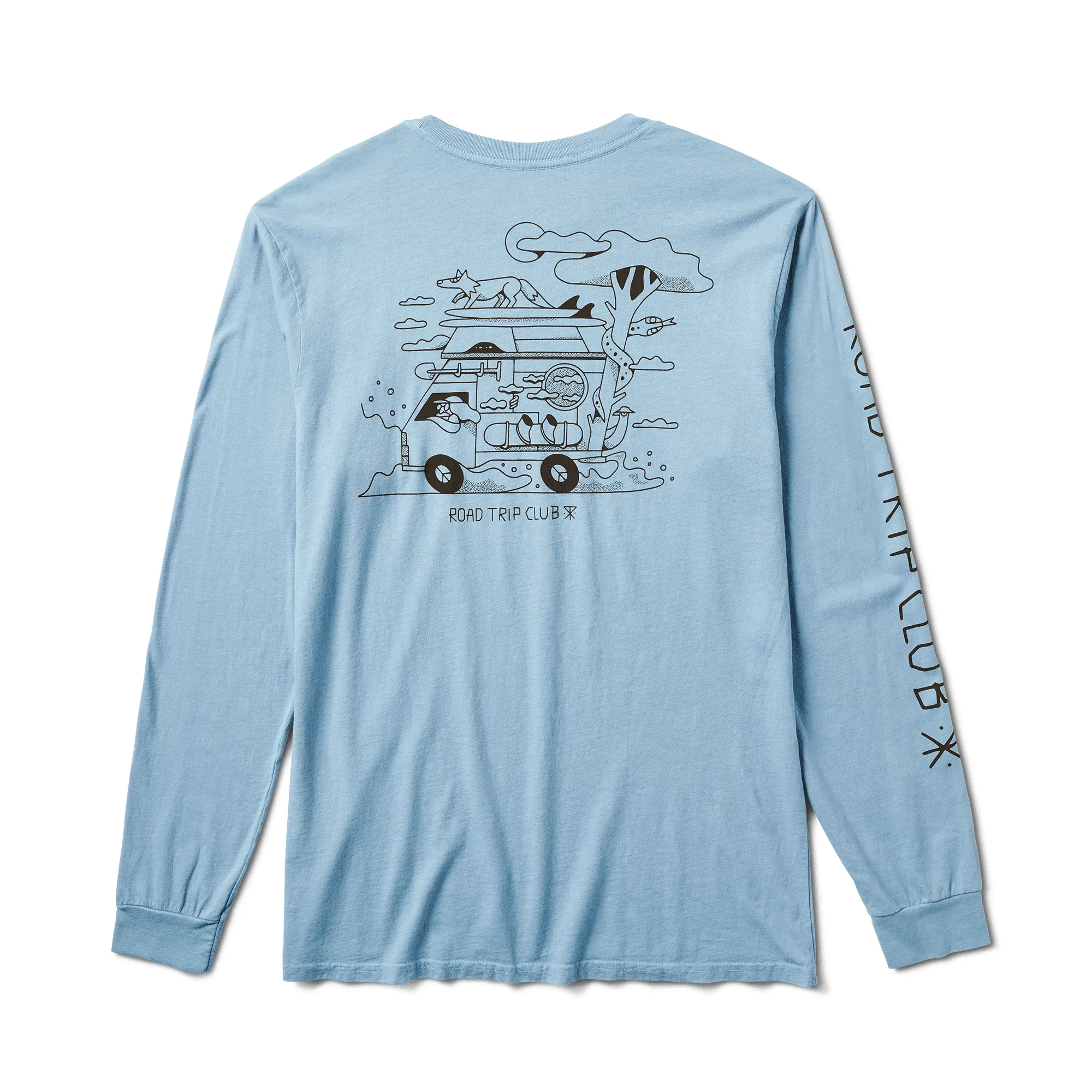 Road Trip Club Long Sleeve Premium Tee - Dusty Blue sold by Roark