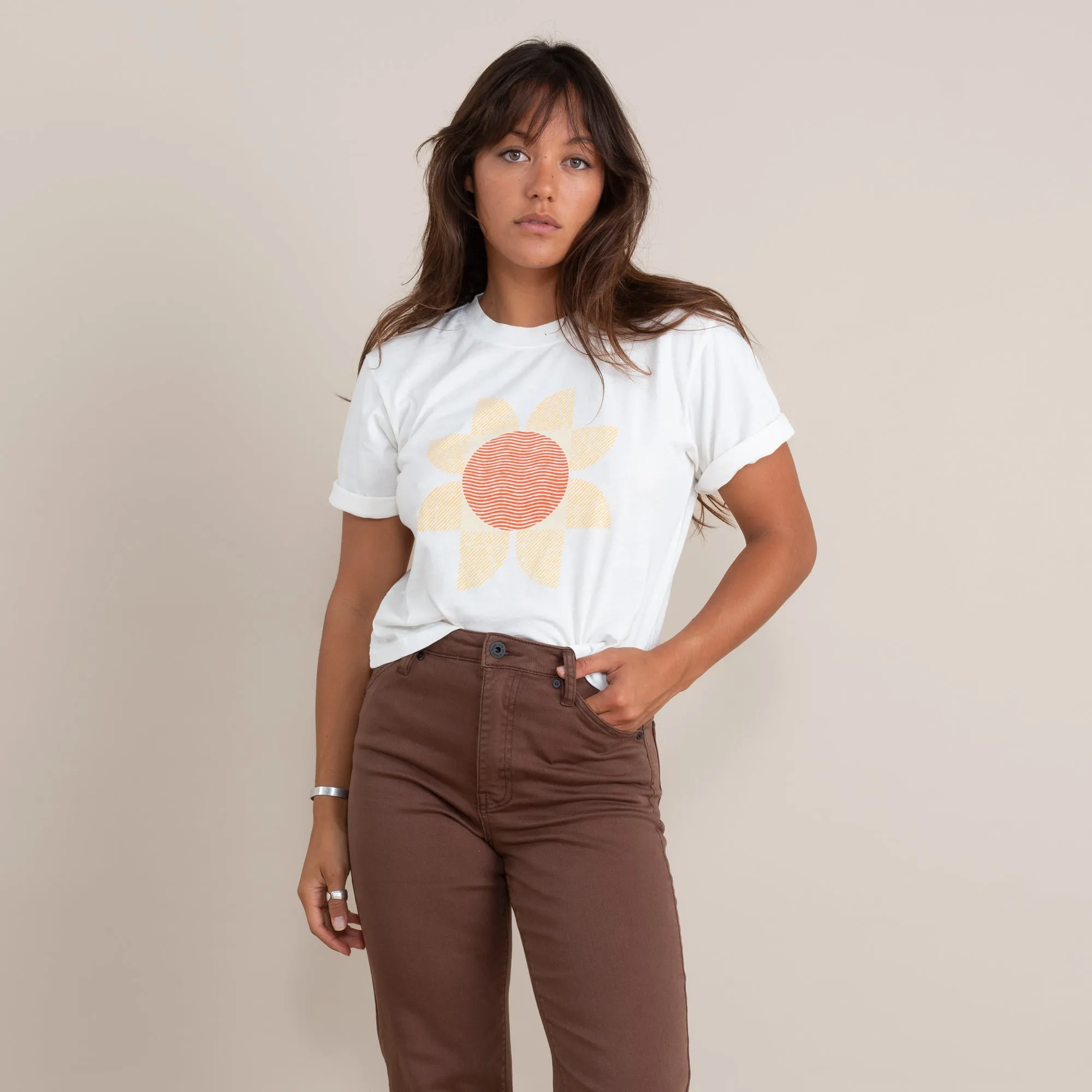 Roark Sun Boxy Crop Premium Tee - Off White sold by Roark