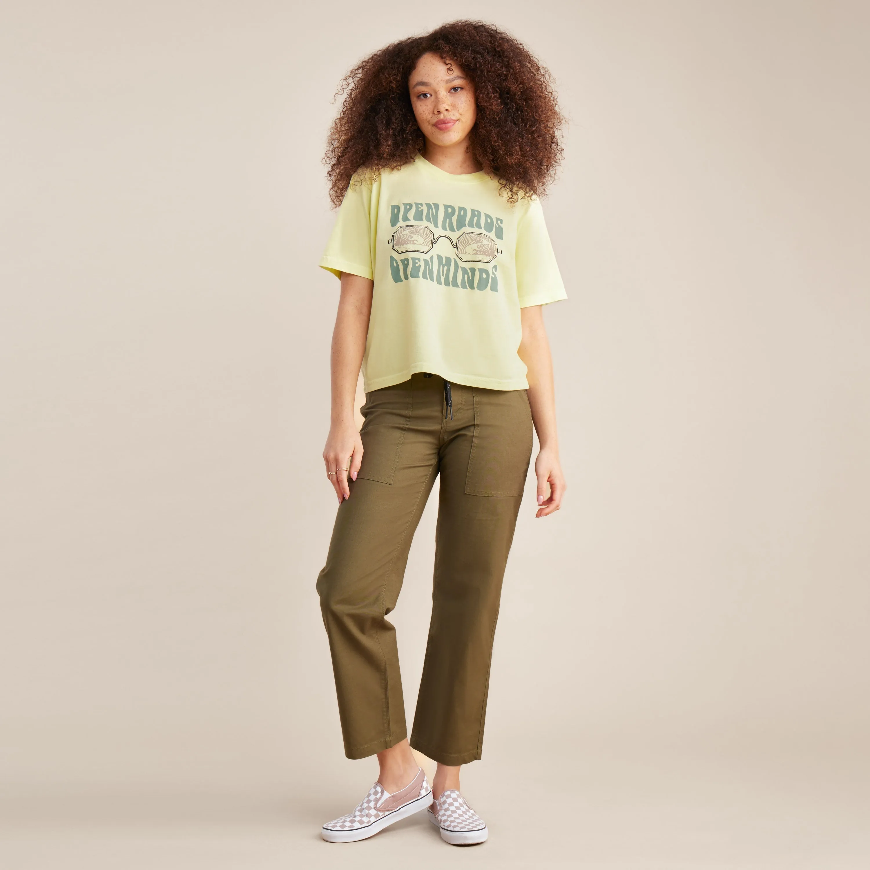 Open Roads Boxy Crop Premium Tee - Lime sold by Roark product image thumbnail 2