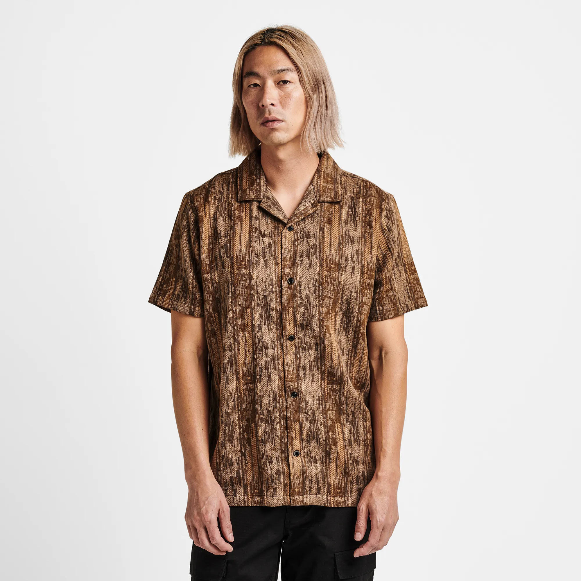 Gonzo Camp Collar Shirt - Mocha Daiku sold by Roark product image thumbnail 2