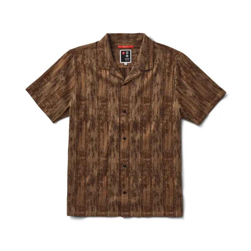 Gonzo Camp Collar Shirt - Mocha Daiku sold by Roark