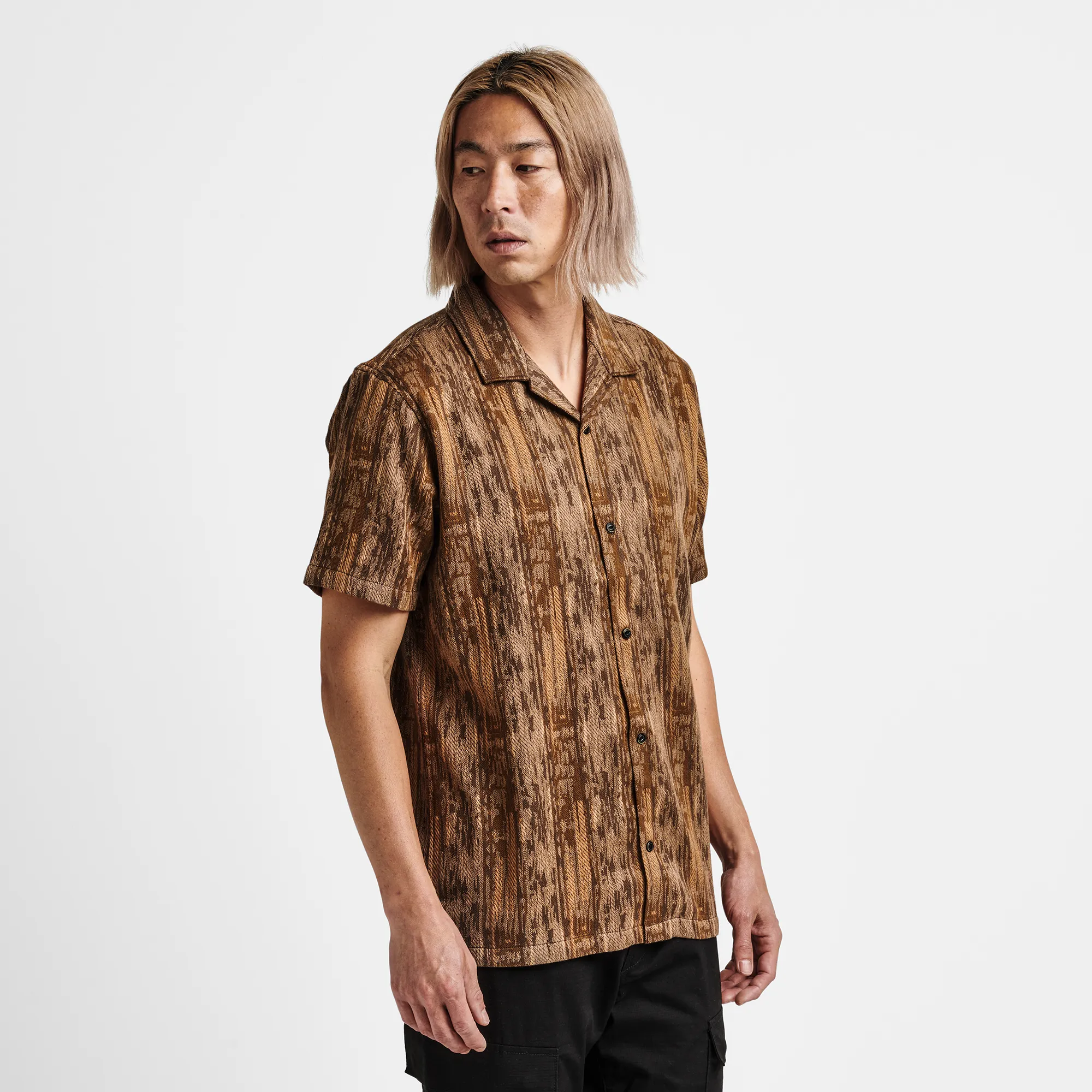 Gonzo Camp Collar Shirt - Mocha Daiku sold by Roark product image thumbnail 4