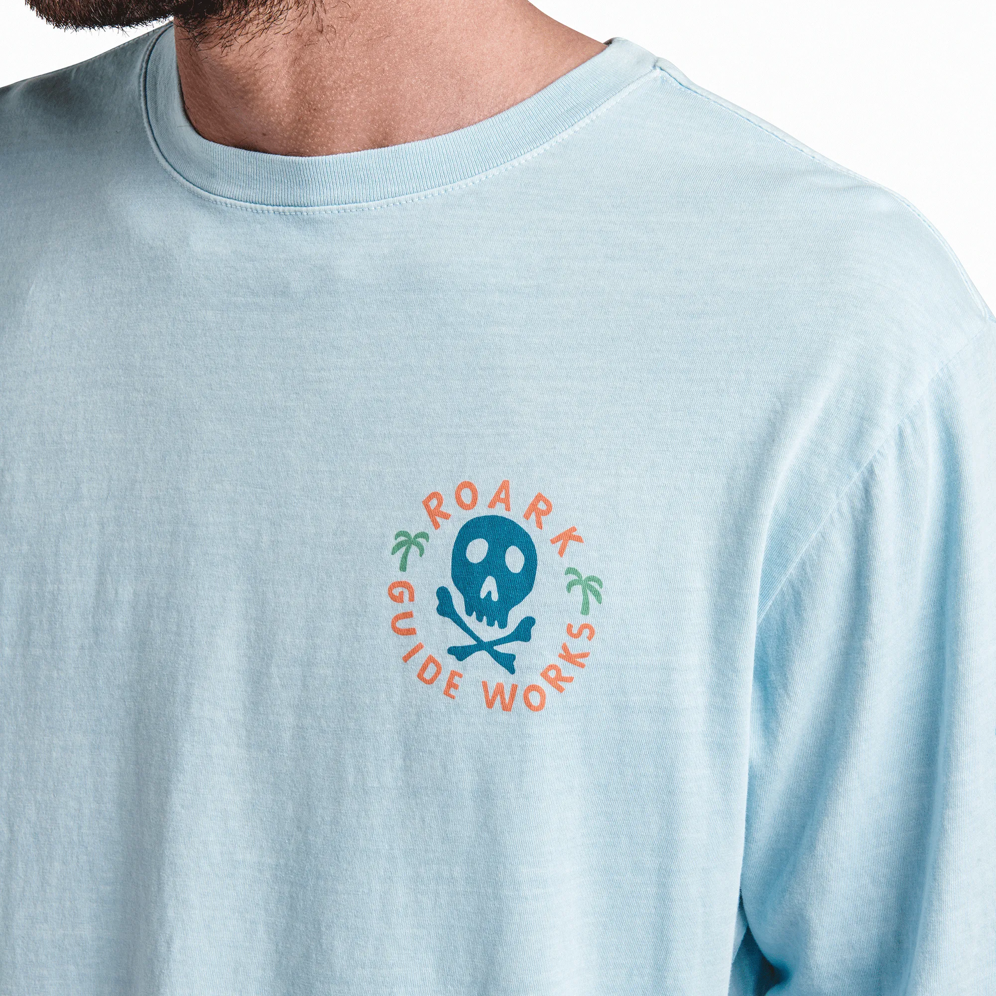 Guideworks Skull Long Sleeve Premium Tee - Light Blue sold by Roark product image thumbnail 4