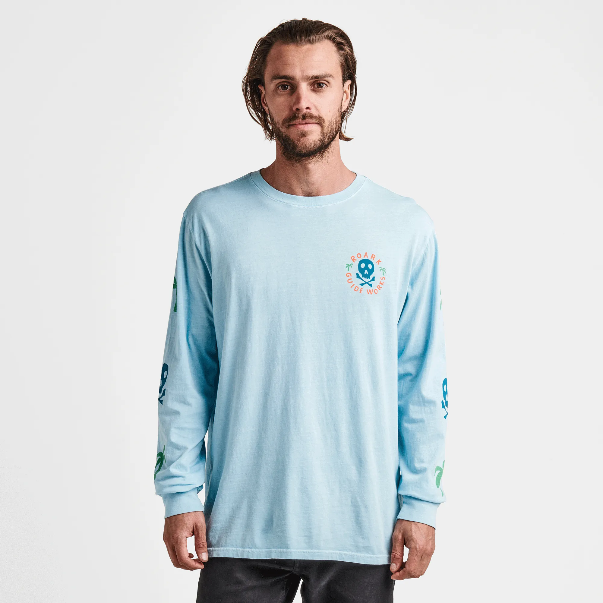 Guideworks Skull Long Sleeve Premium Tee - Light Blue sold by Roark product image thumbnail 2