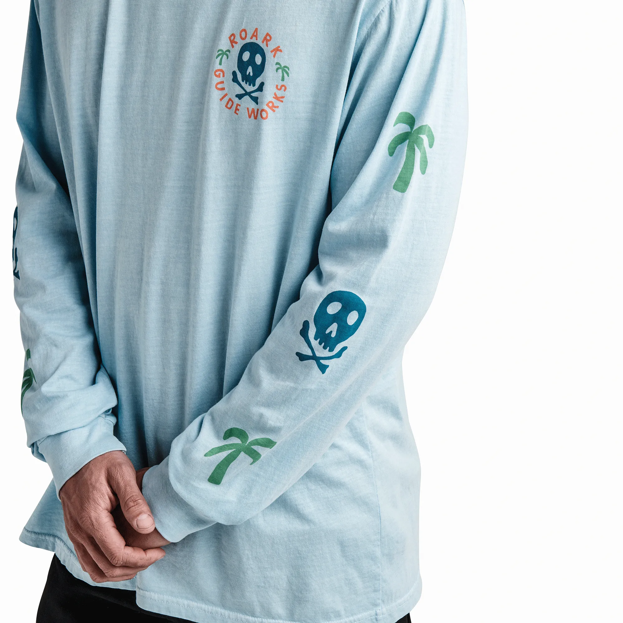 Guideworks Skull Long Sleeve Premium Tee - Light Blue sold by Roark product image thumbnail 5