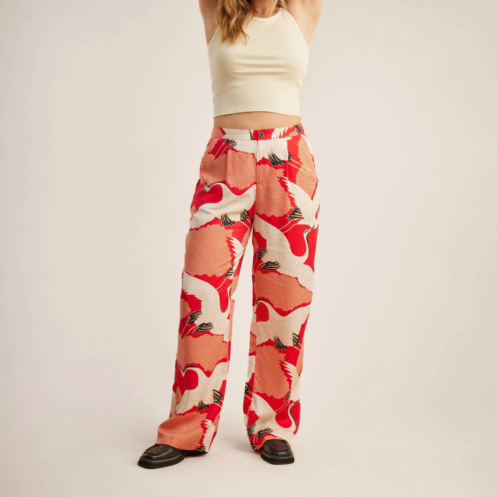 PIC Pants - Bright Red Vintage Crane sold by Roark