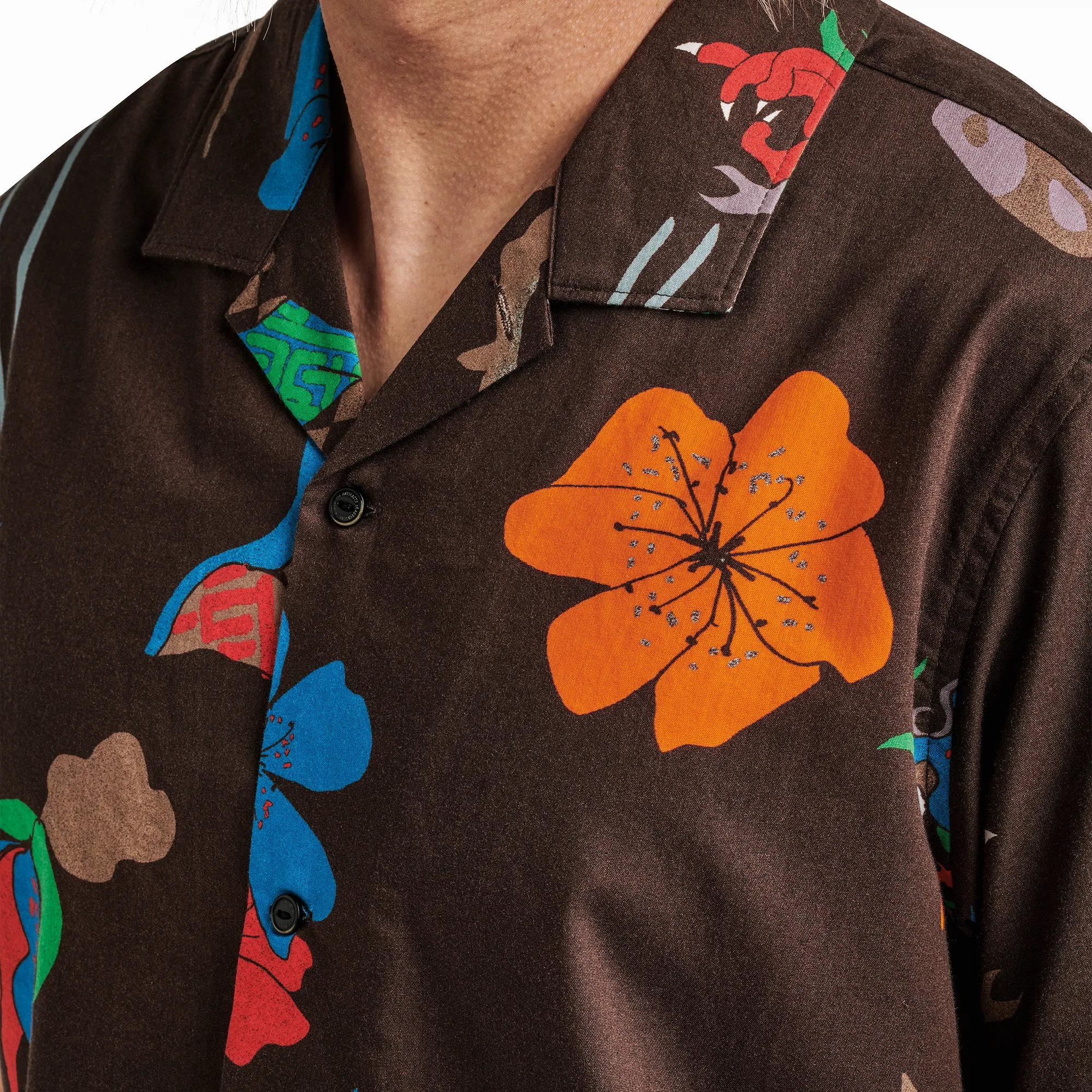 Gonzo Short Sleeve Button Up Shirt - Coffee Phantasm sold by Roark product image thumbnail 5