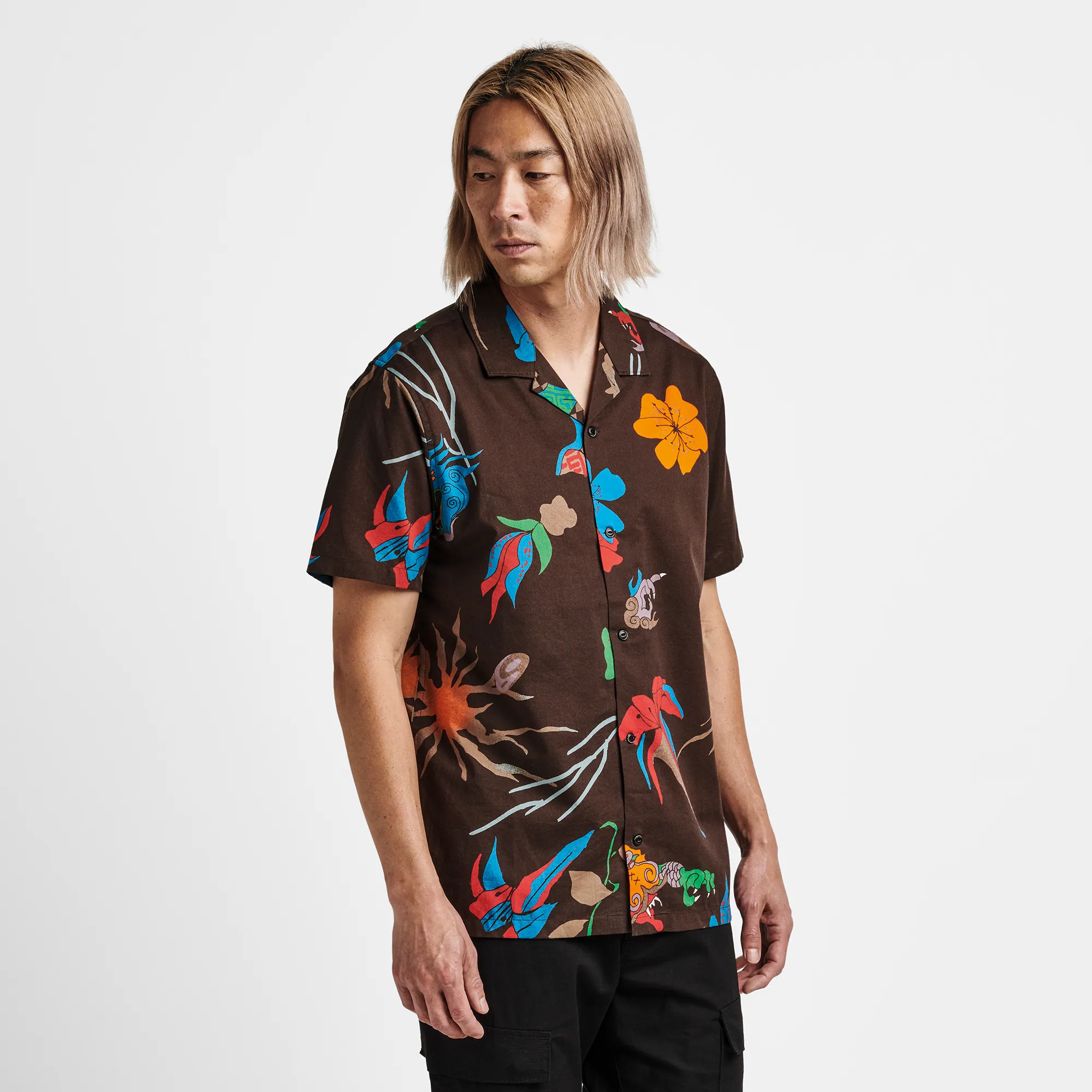 Gonzo Short Sleeve Button Up Shirt - Coffee Phantasm sold by Roark product image thumbnail 4