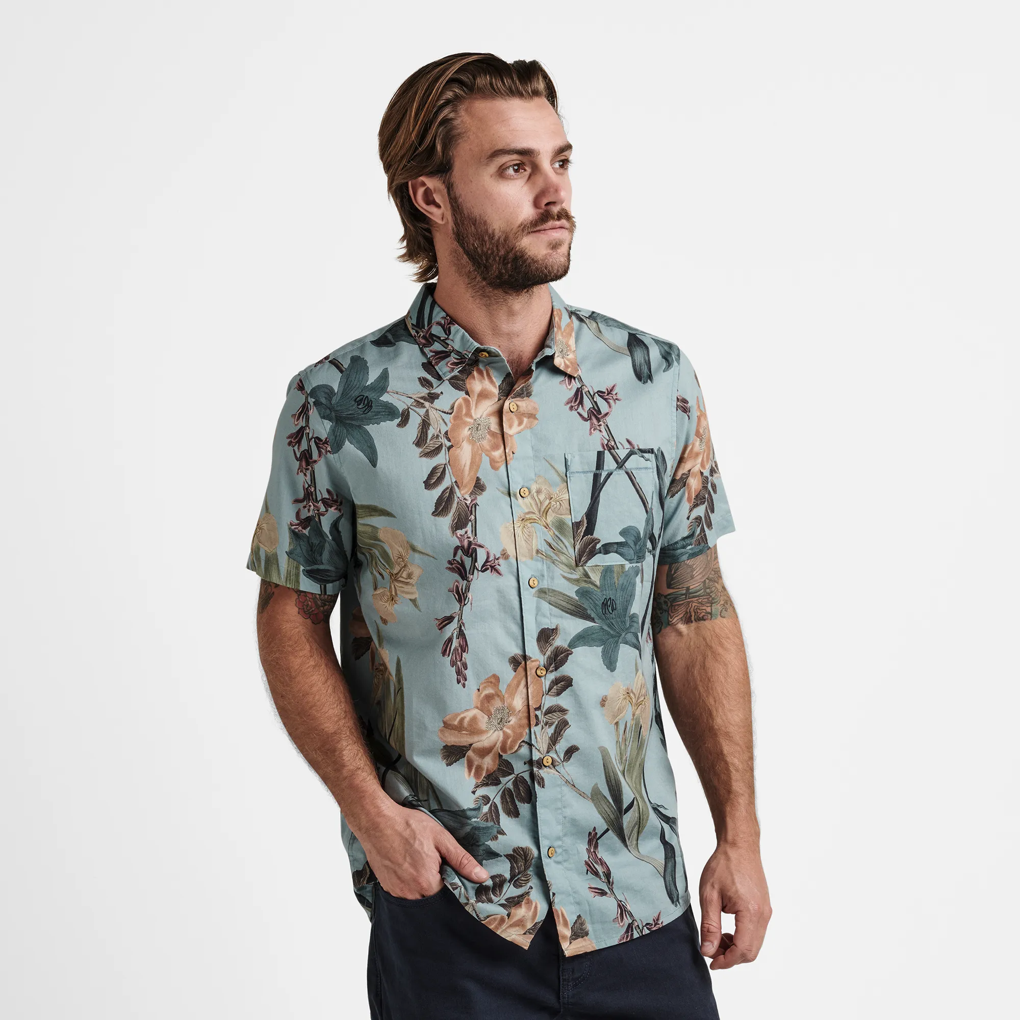 Journey Shirt - Dusty Blue Far East Flora sold by Roark product image thumbnail 2