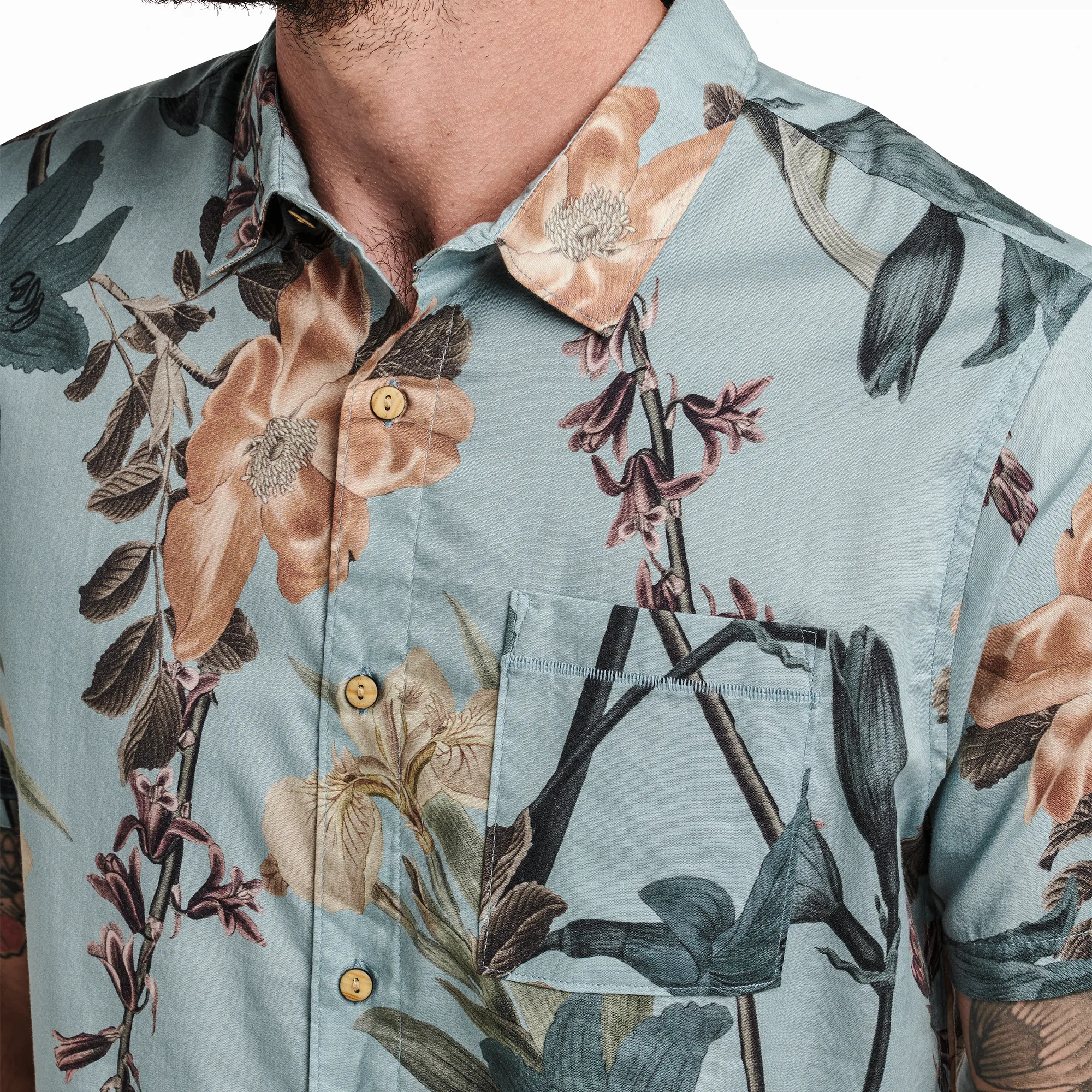 Journey Shirt - Dusty Blue Far East Flora sold by Roark product image thumbnail 5