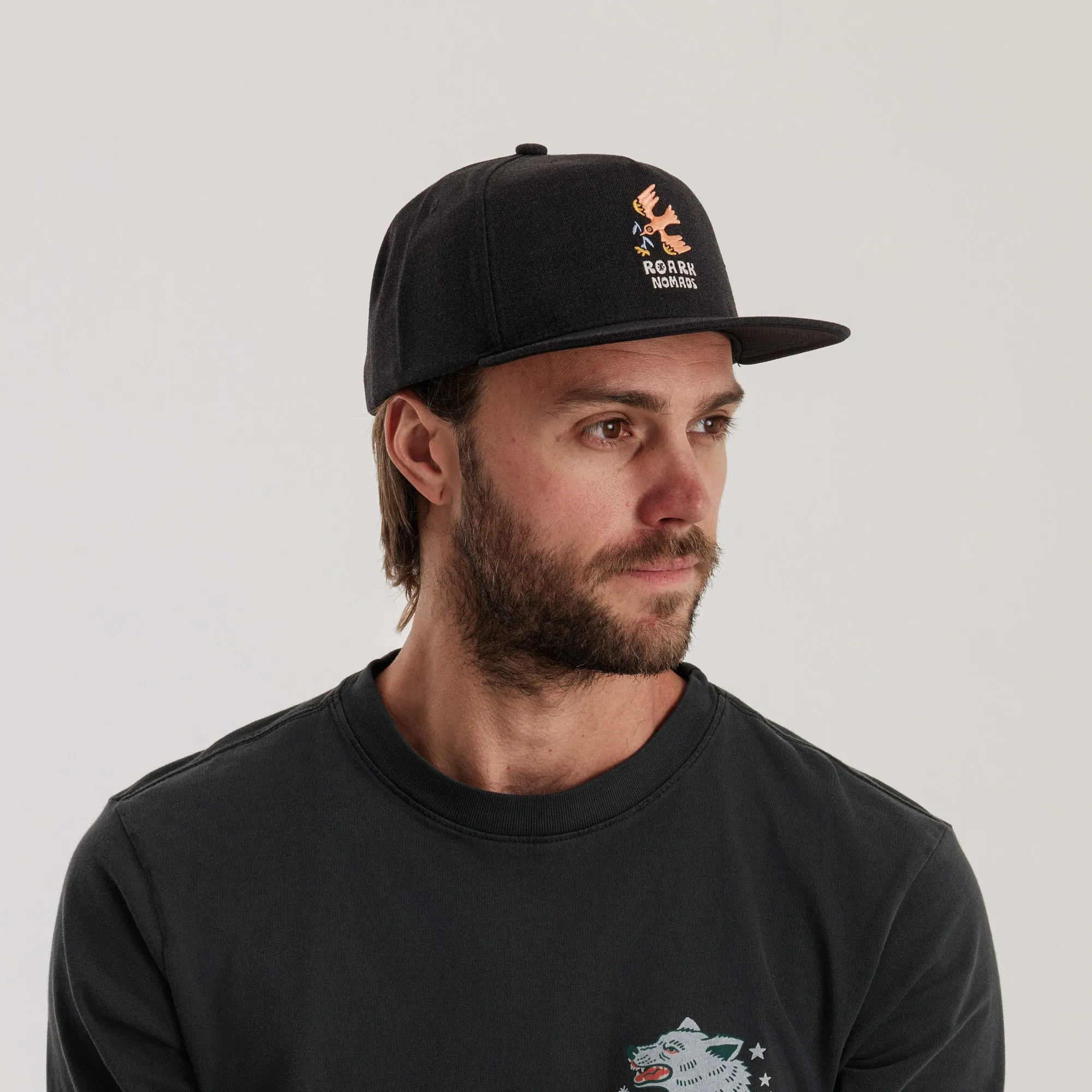 Station Trucker Snapback Hat - Black / Enjoy Bird sold by Roark product image thumbnail 4