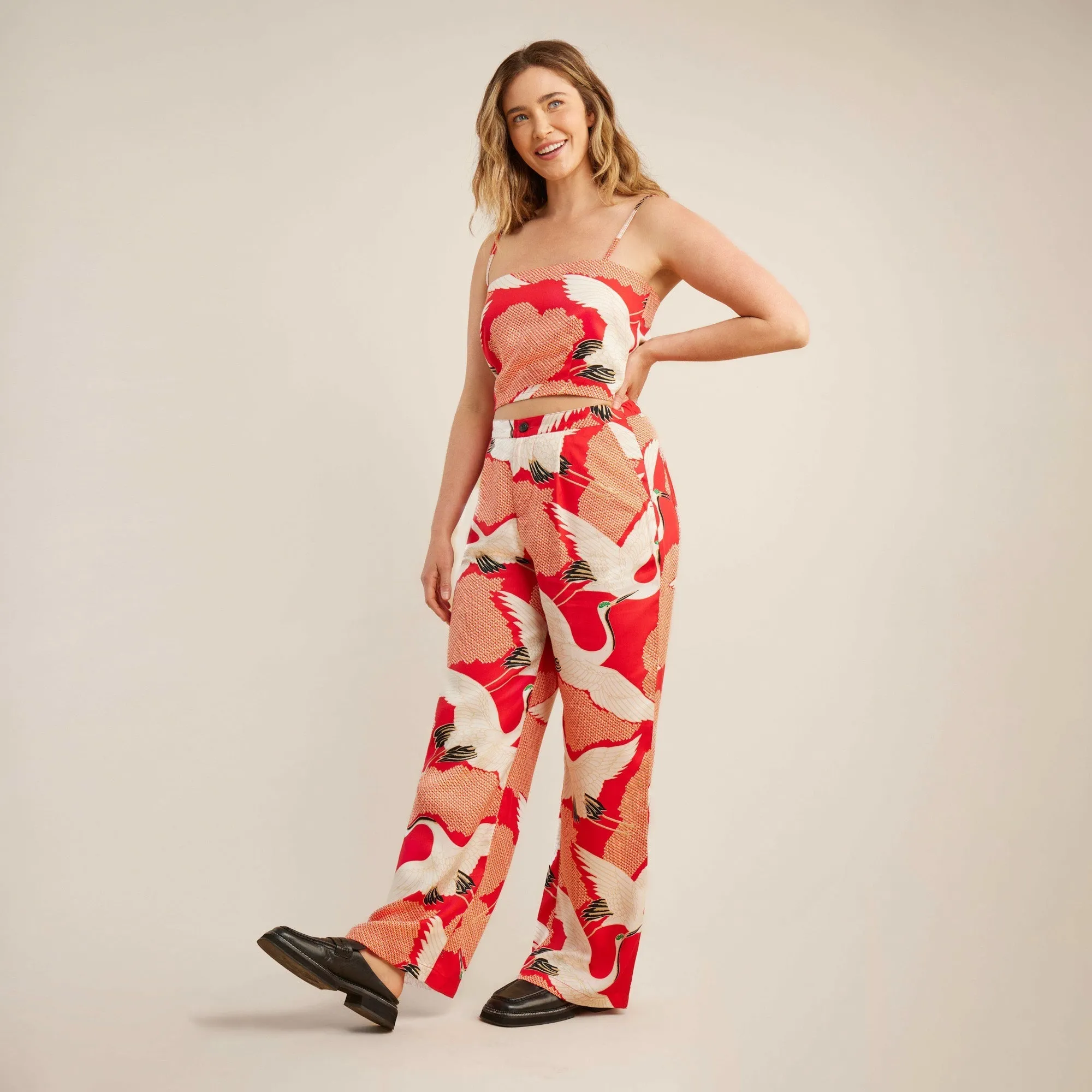 PIC Cami Tank Top - Bright Red Vintage Crane sold by Roark product image thumbnail 4