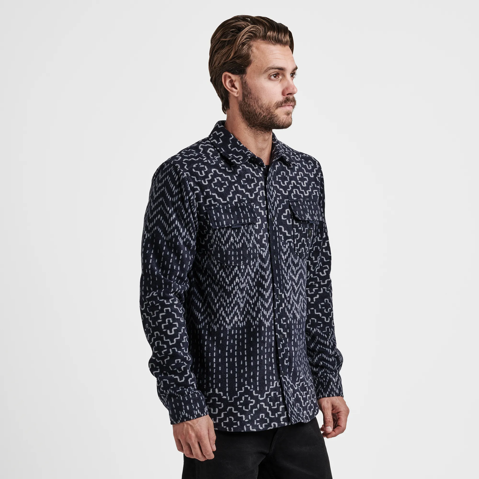 Diablo Polar Long Sleeve Flannel - Dark Navy Sashiko sold by Roark product image thumbnail 5