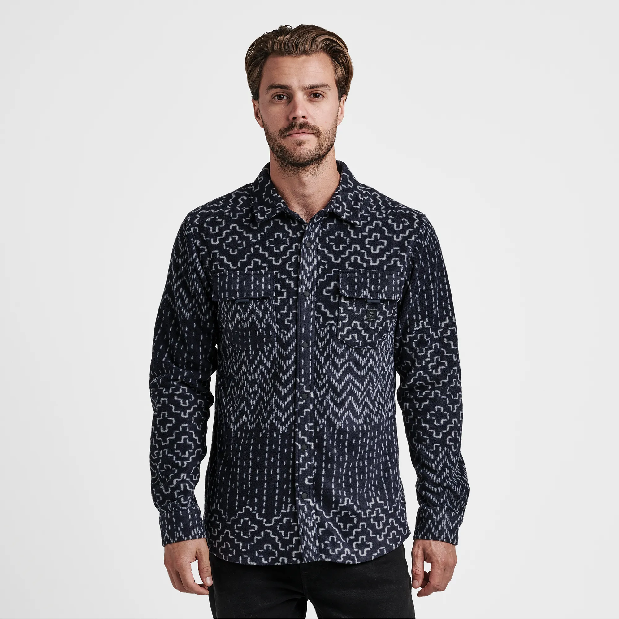Diablo Polar Long Sleeve Flannel - Dark Navy Sashiko sold by Roark product image thumbnail 2