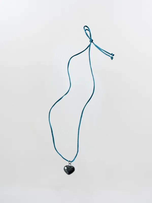 Blue Cord Silver Heart sold by BELLE the label