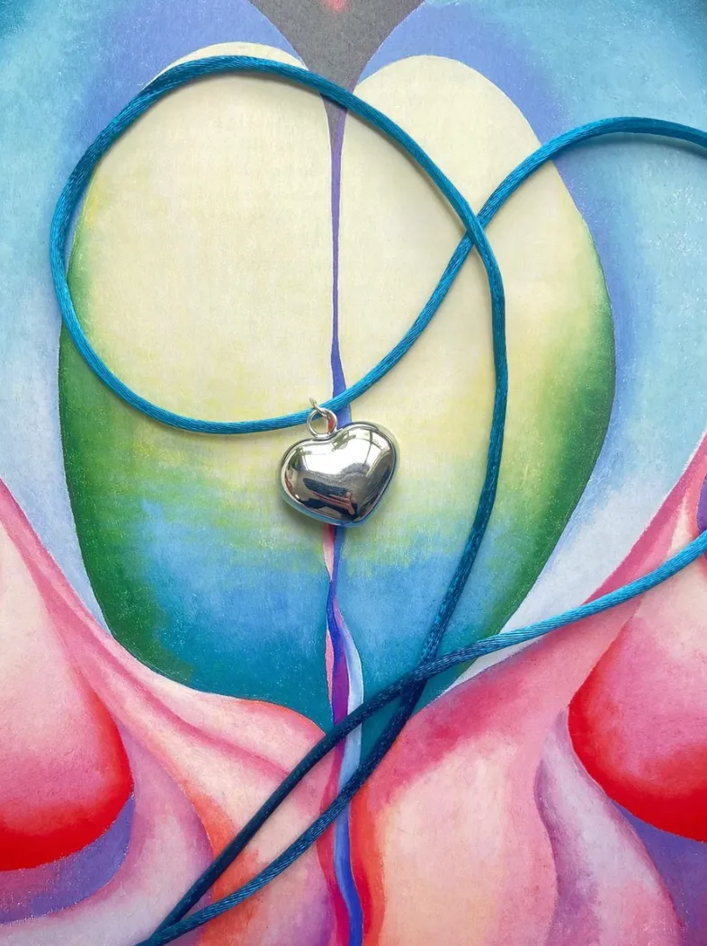 Blue Cord Silver Heart sold by BELLE the label product image thumbnail 2