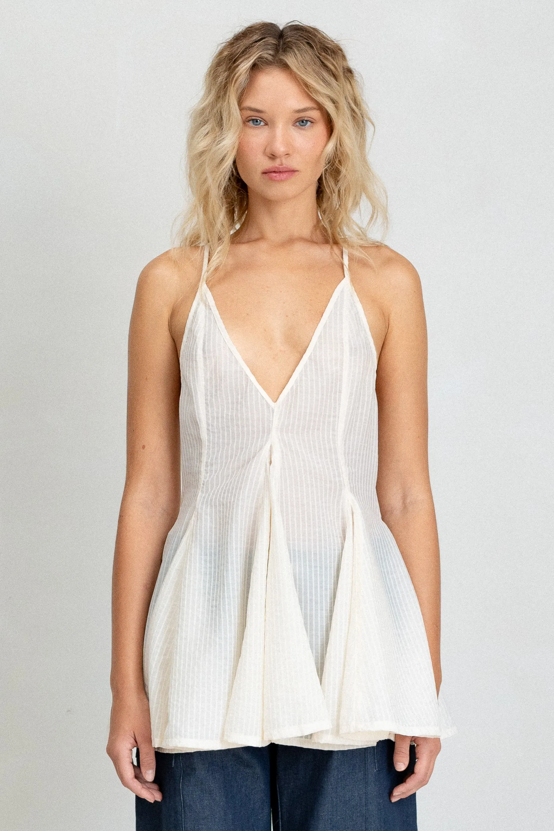 Blossom Top - Cream Stripe sold by BELLE the label product image thumbnail 4