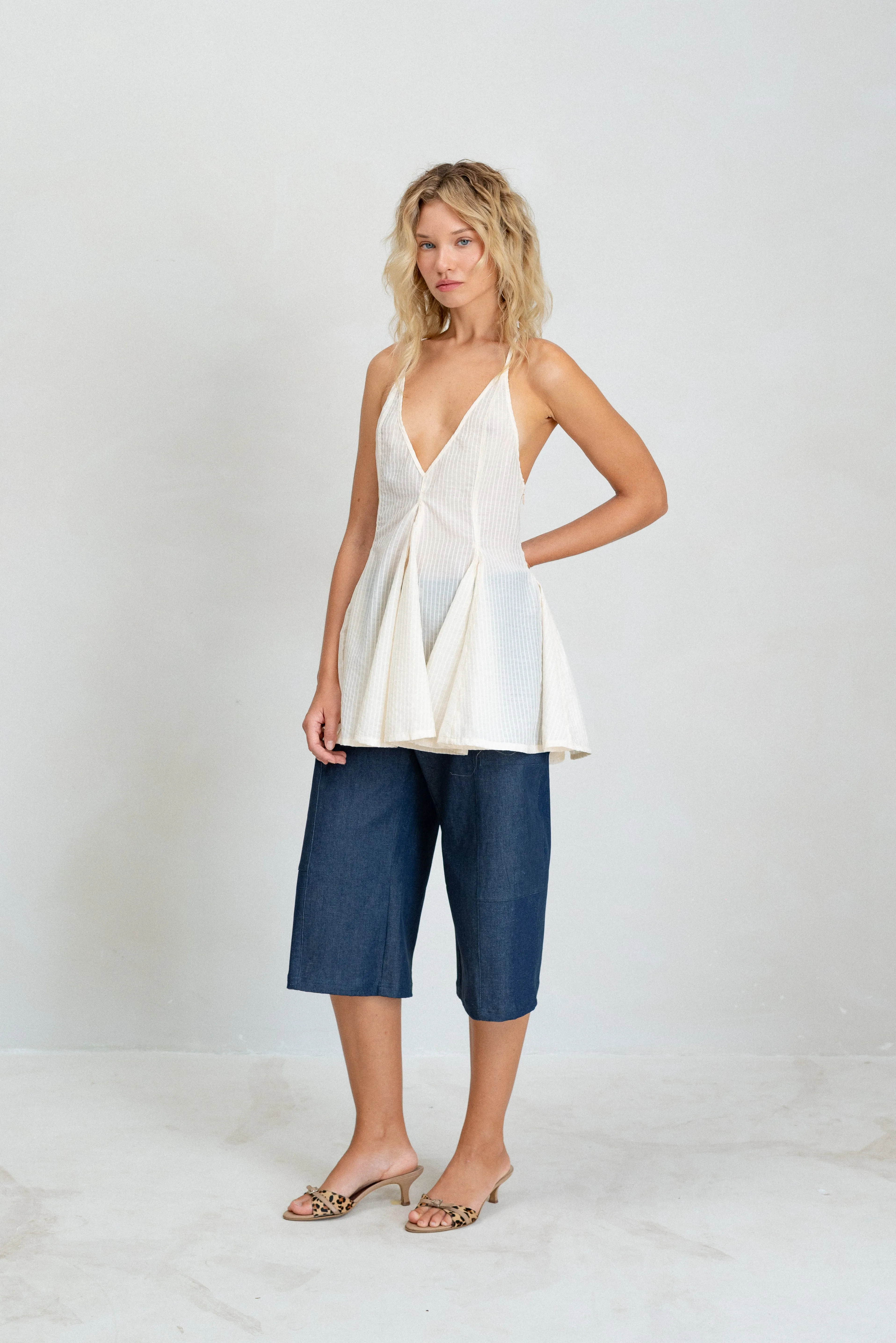 Blossom Top - Cream Stripe sold by BELLE the label product image thumbnail 2