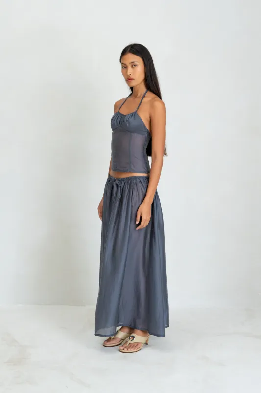 Rhea Skirt - Navy sold by BELLE the label