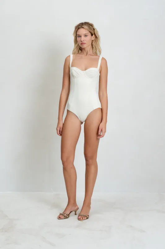 Marin One Piece - Cream Rib made by BELLE the label