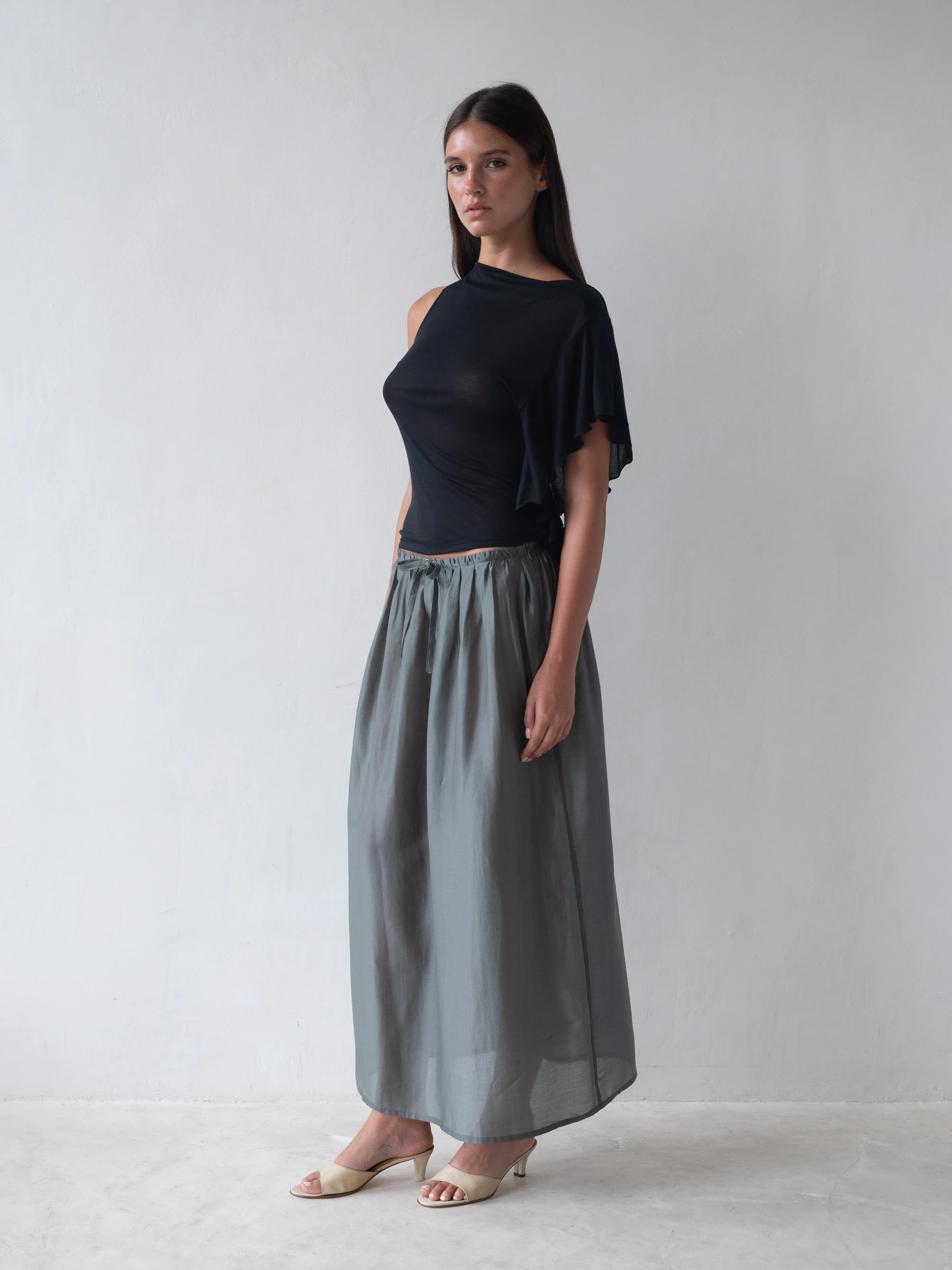 Rhea Skirt - Evergreen sold by BELLE the label