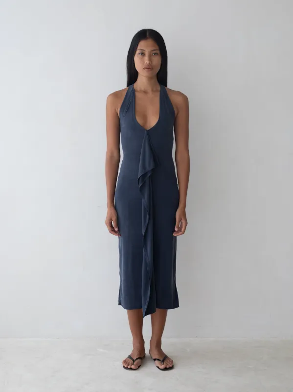 Cascade Dress - Navy sold by BELLE the label