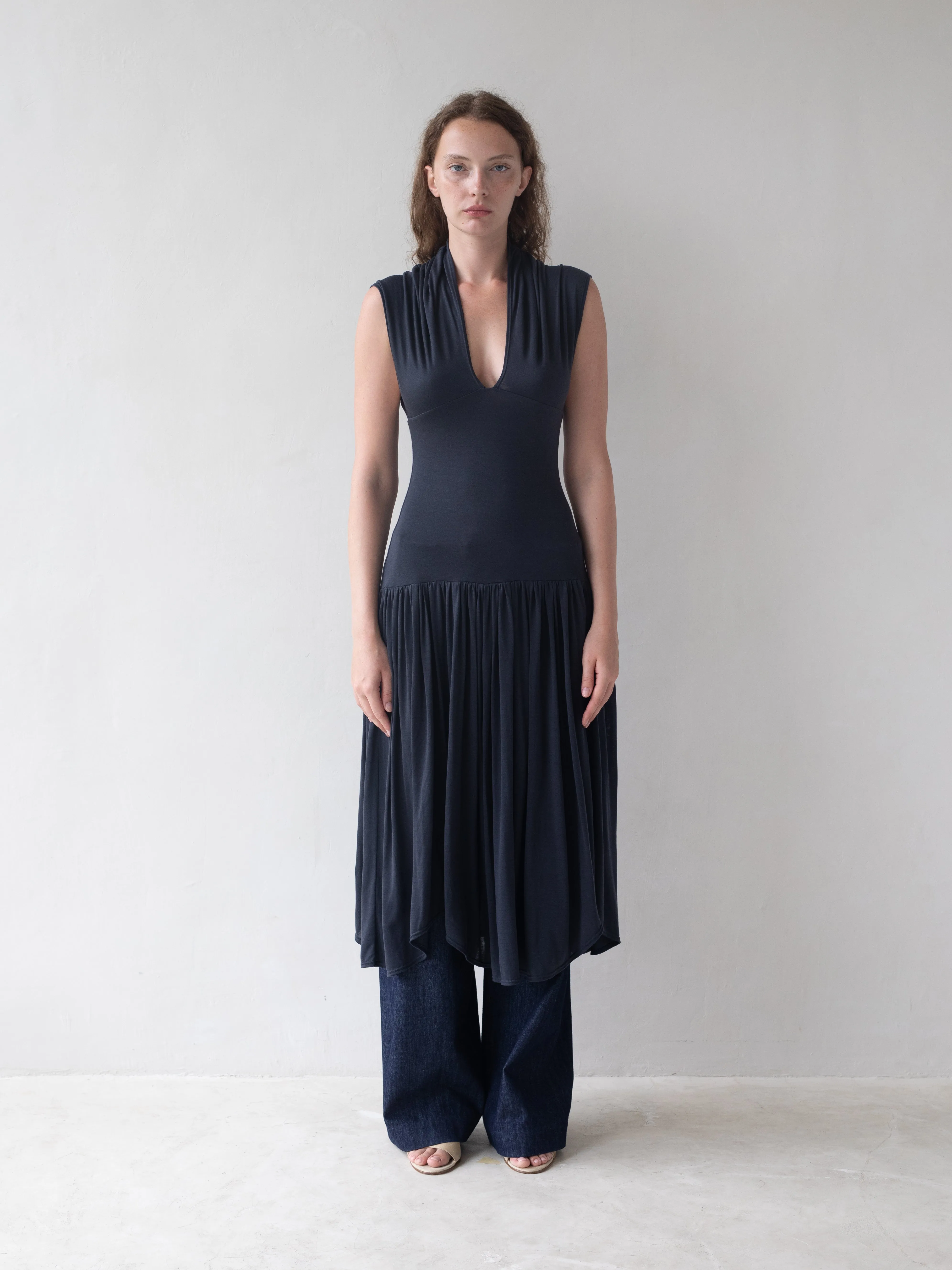 Twyla Dress - Navy sold by BELLE the label