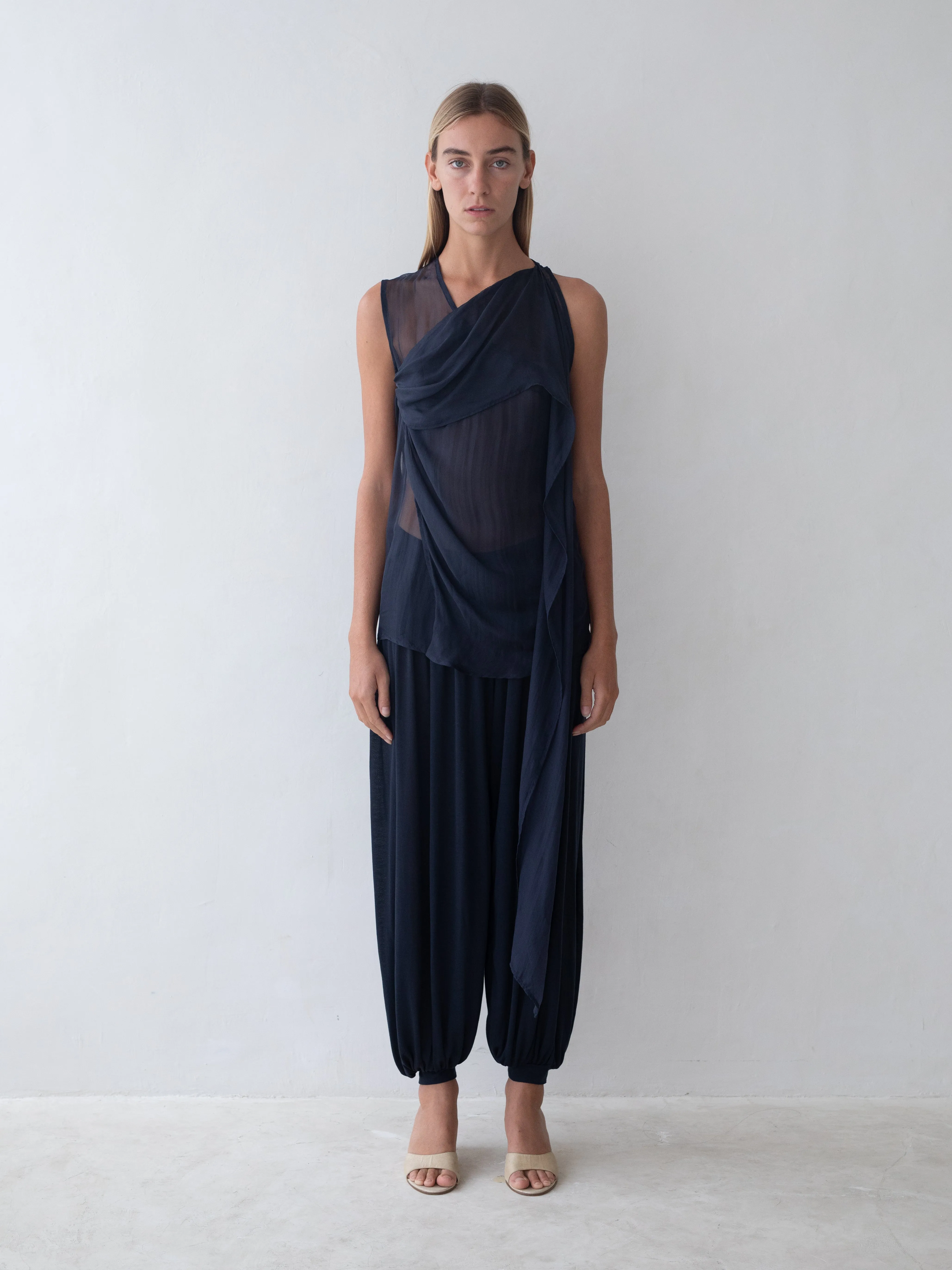 Vale Top - Navy sold by BELLE the label