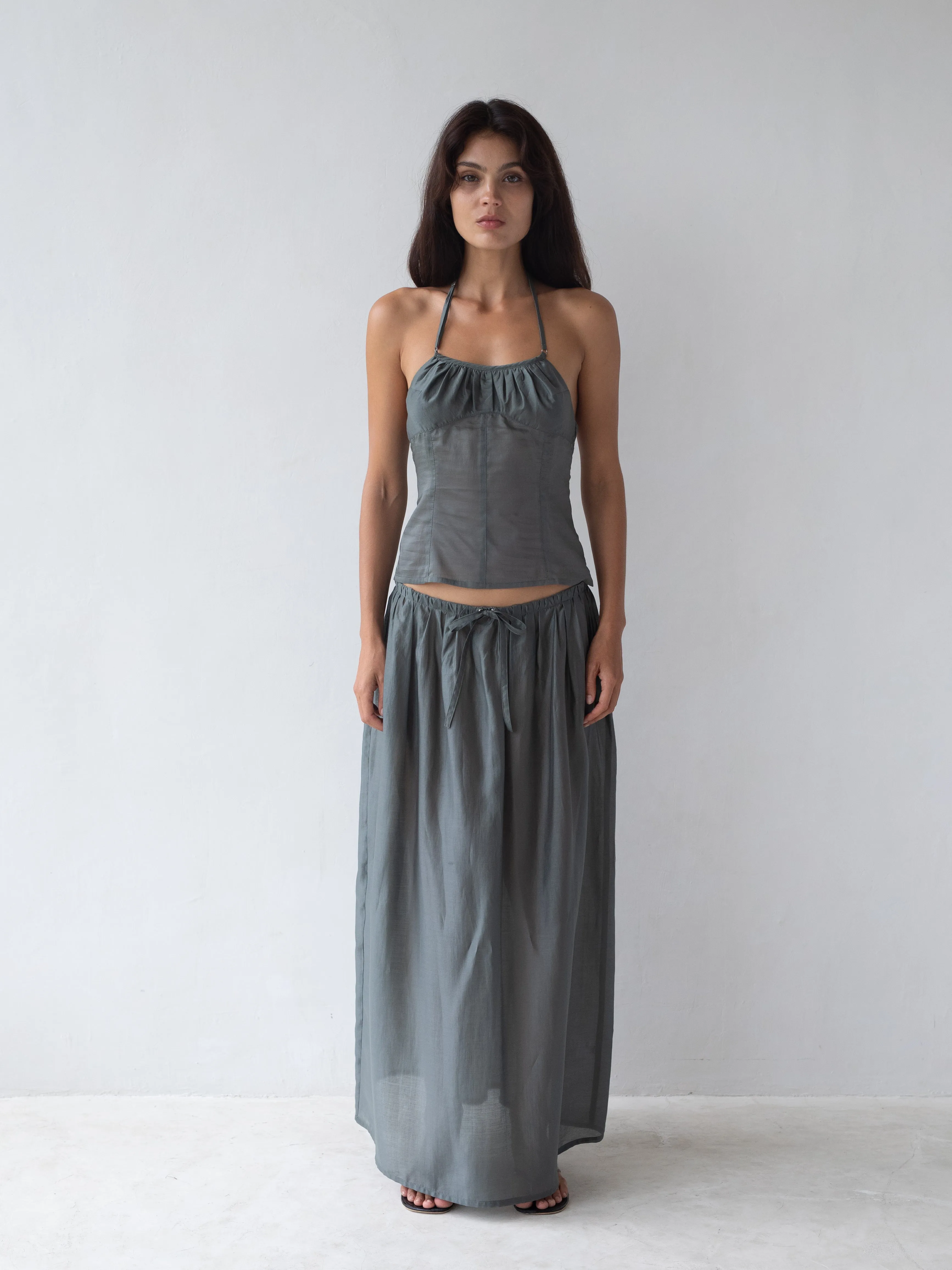 Flore Top - Evergreen sold by BELLE the label