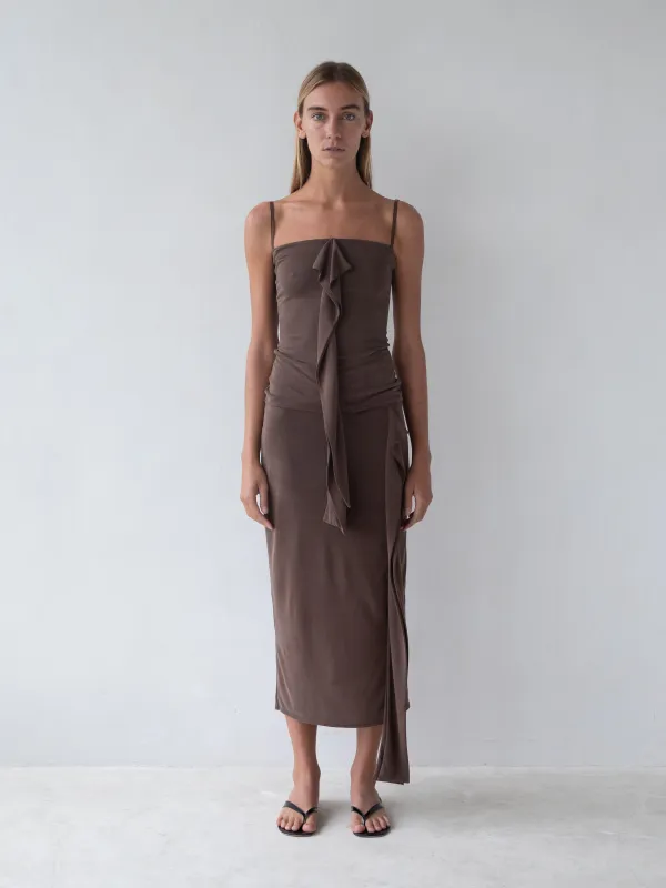 Cascade Skirt - Brown sold by BELLE the label