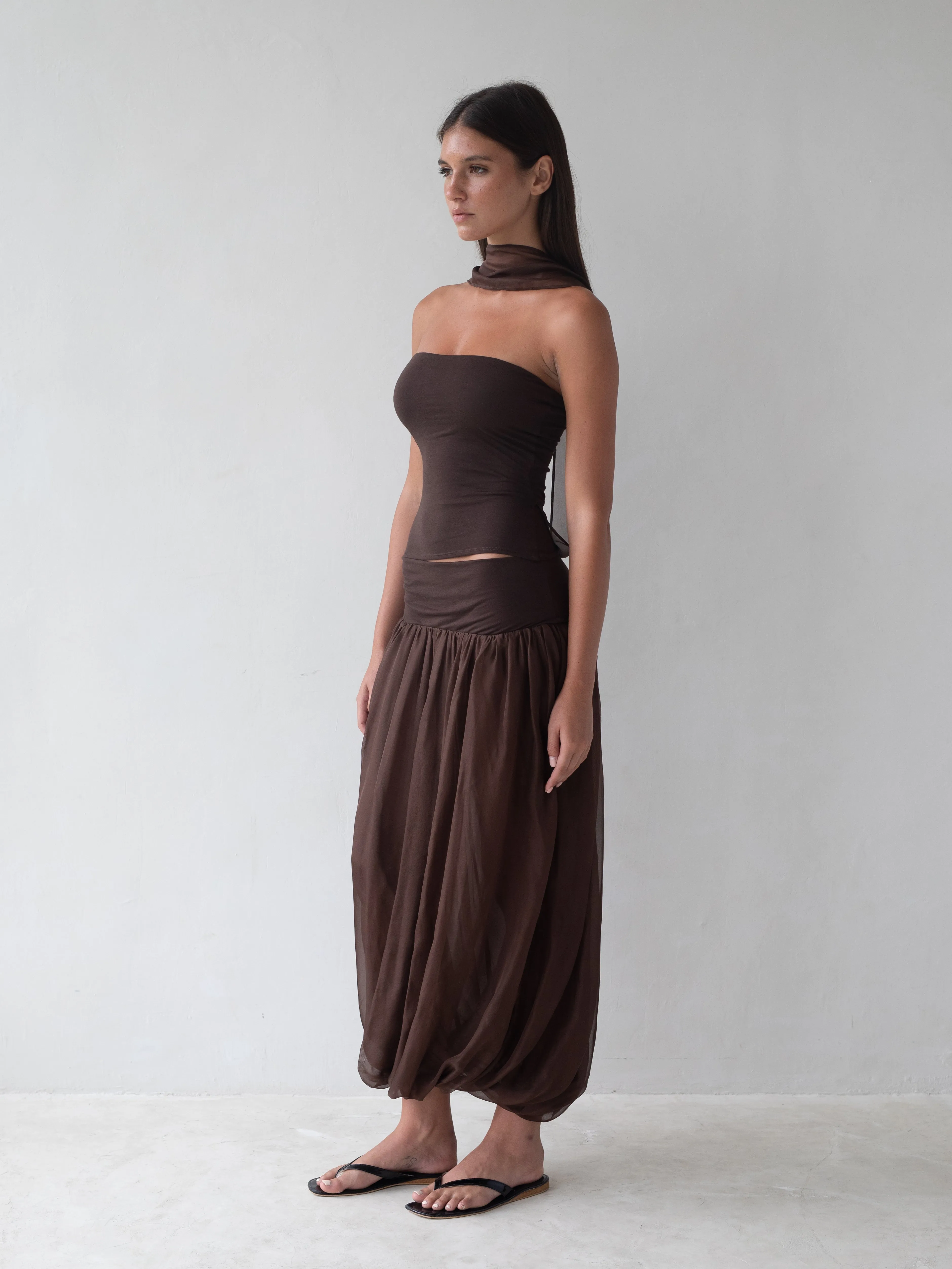 Meadow Maxi Skirt - Brown sold by BELLE the label