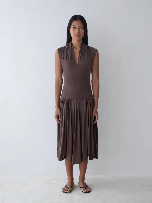 Twyla Dress - Brown sold by BELLE the label