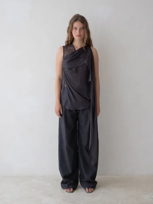 Vale Top - Charcoal sold by BELLE the label
