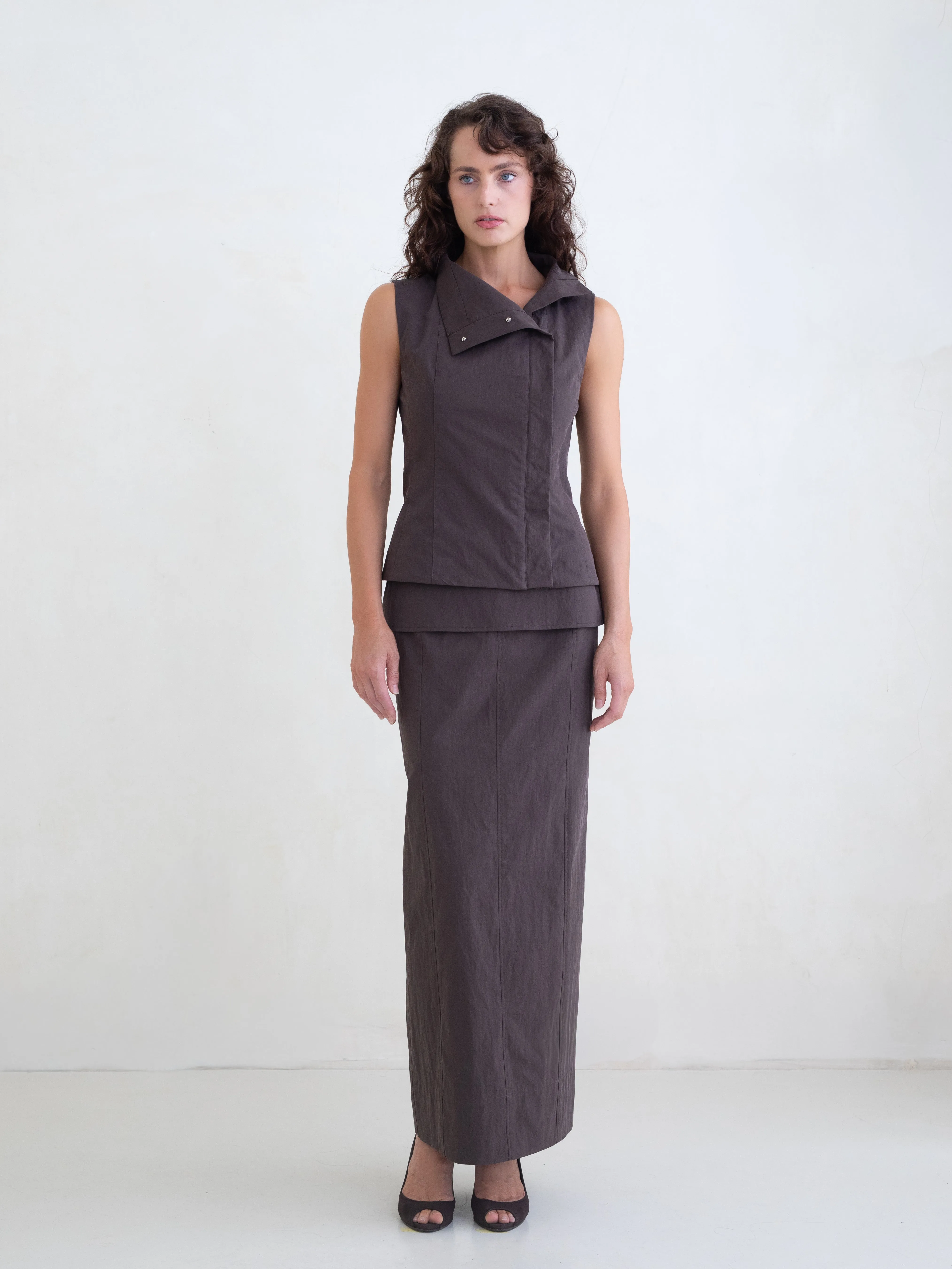 Secrets Vest - Brown sold by BELLE the label product image thumbnail 4