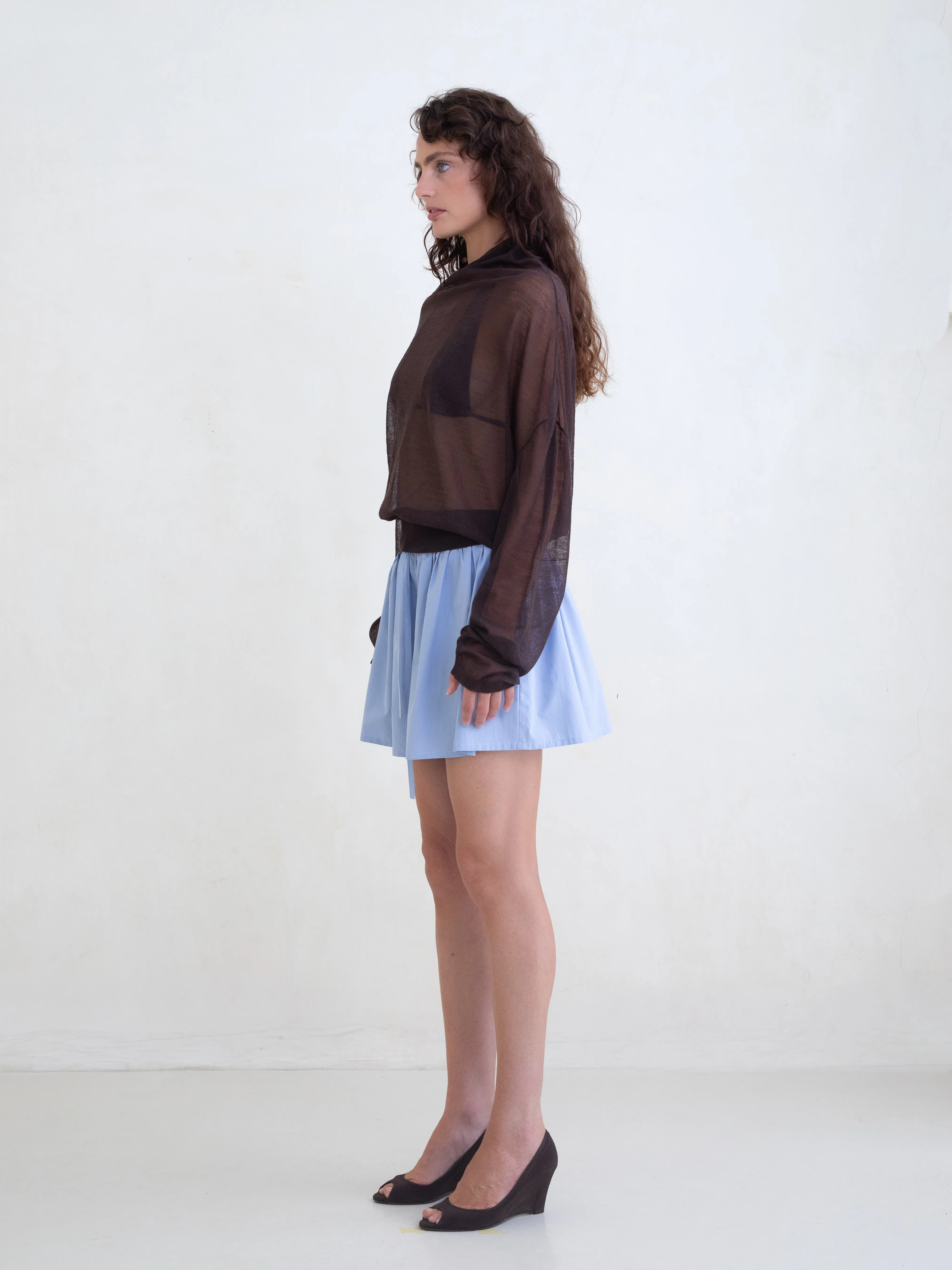 Rhea Mini Skirt - Powder Blue sold by BELLE the label product image thumbnail 2
