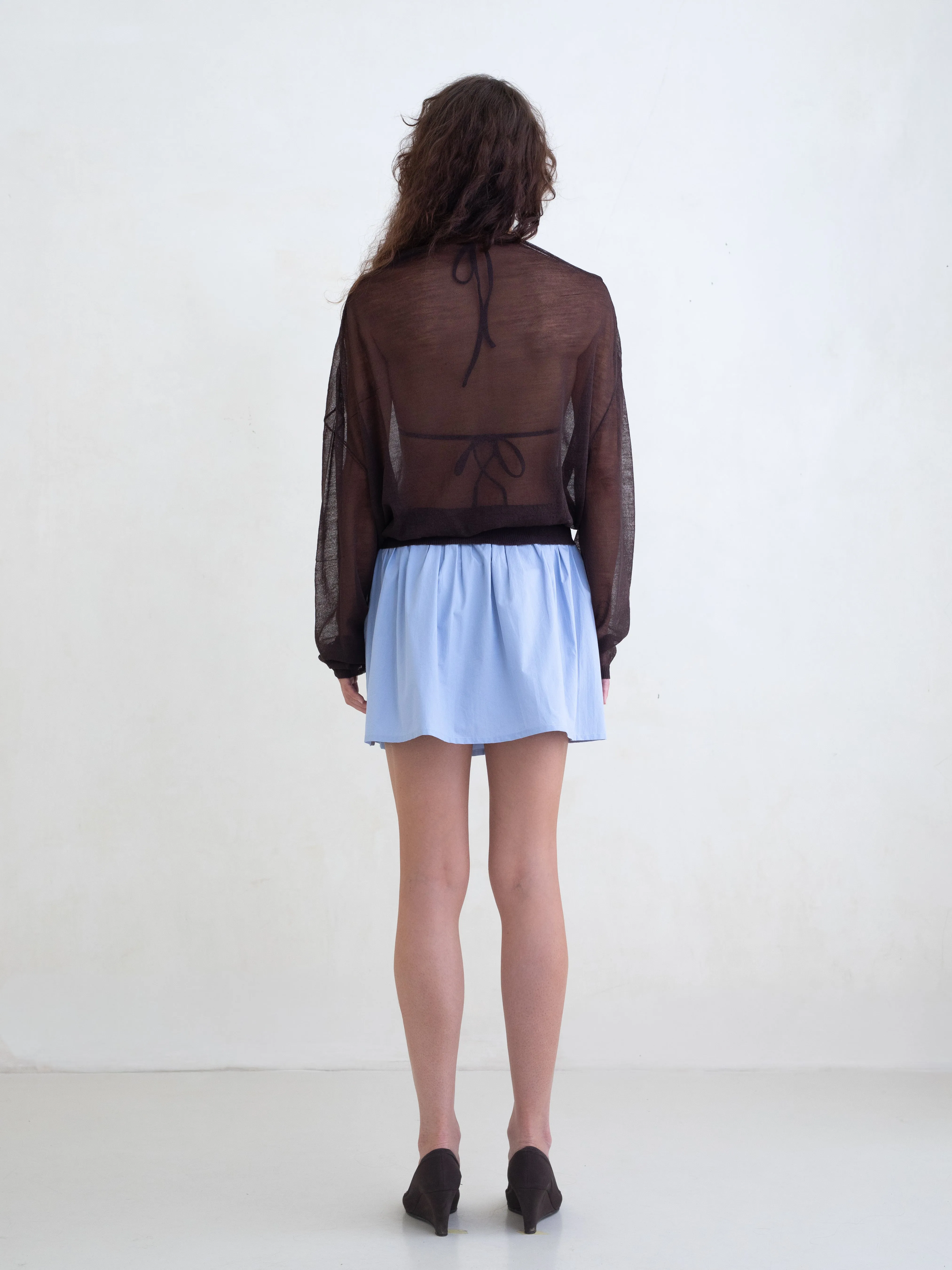 Rhea Mini Skirt - Powder Blue sold by BELLE the label product image thumbnail 3
