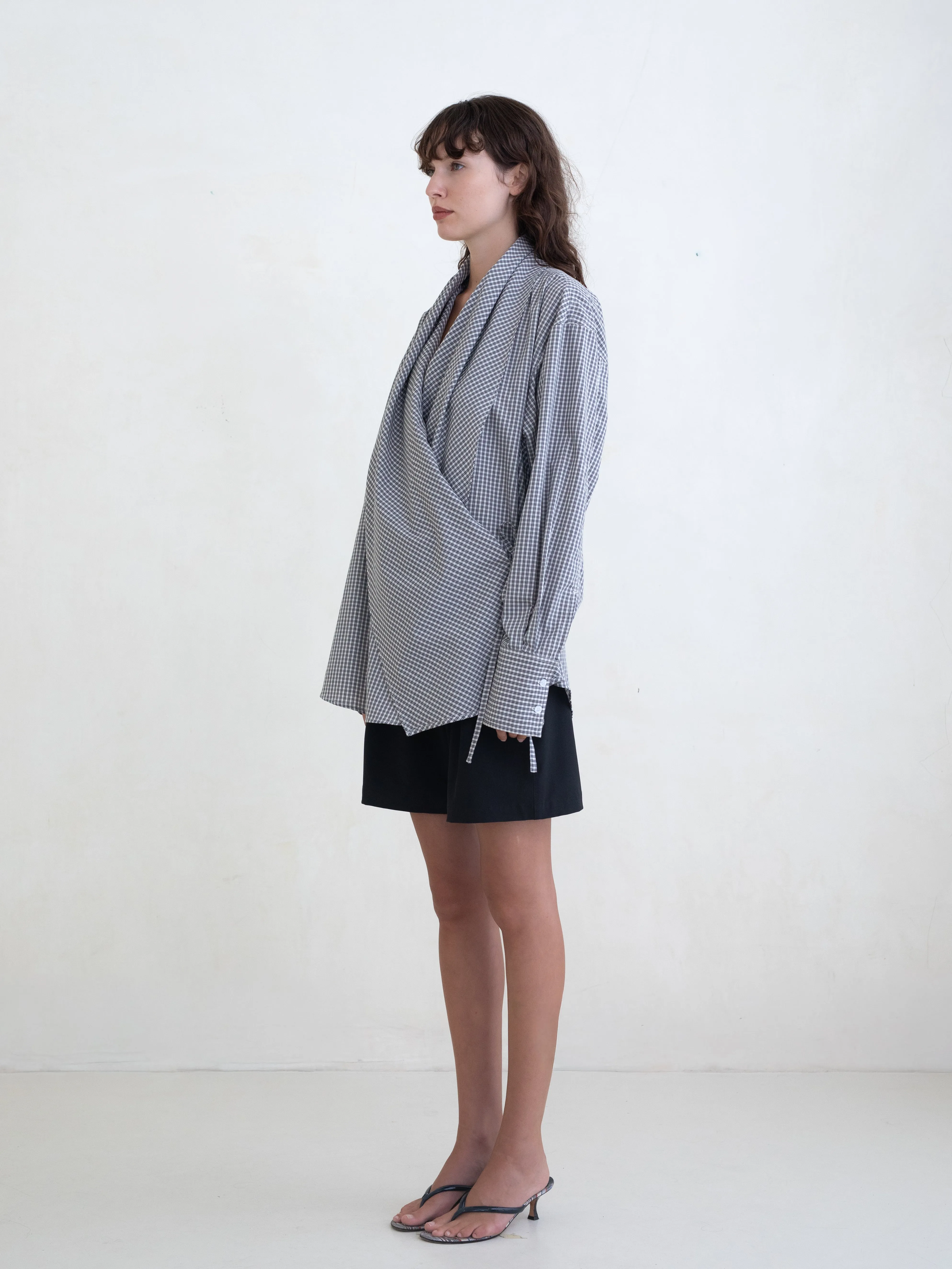 Leandra Shirt - Black Plaid sold by BELLE the label product image thumbnail 4