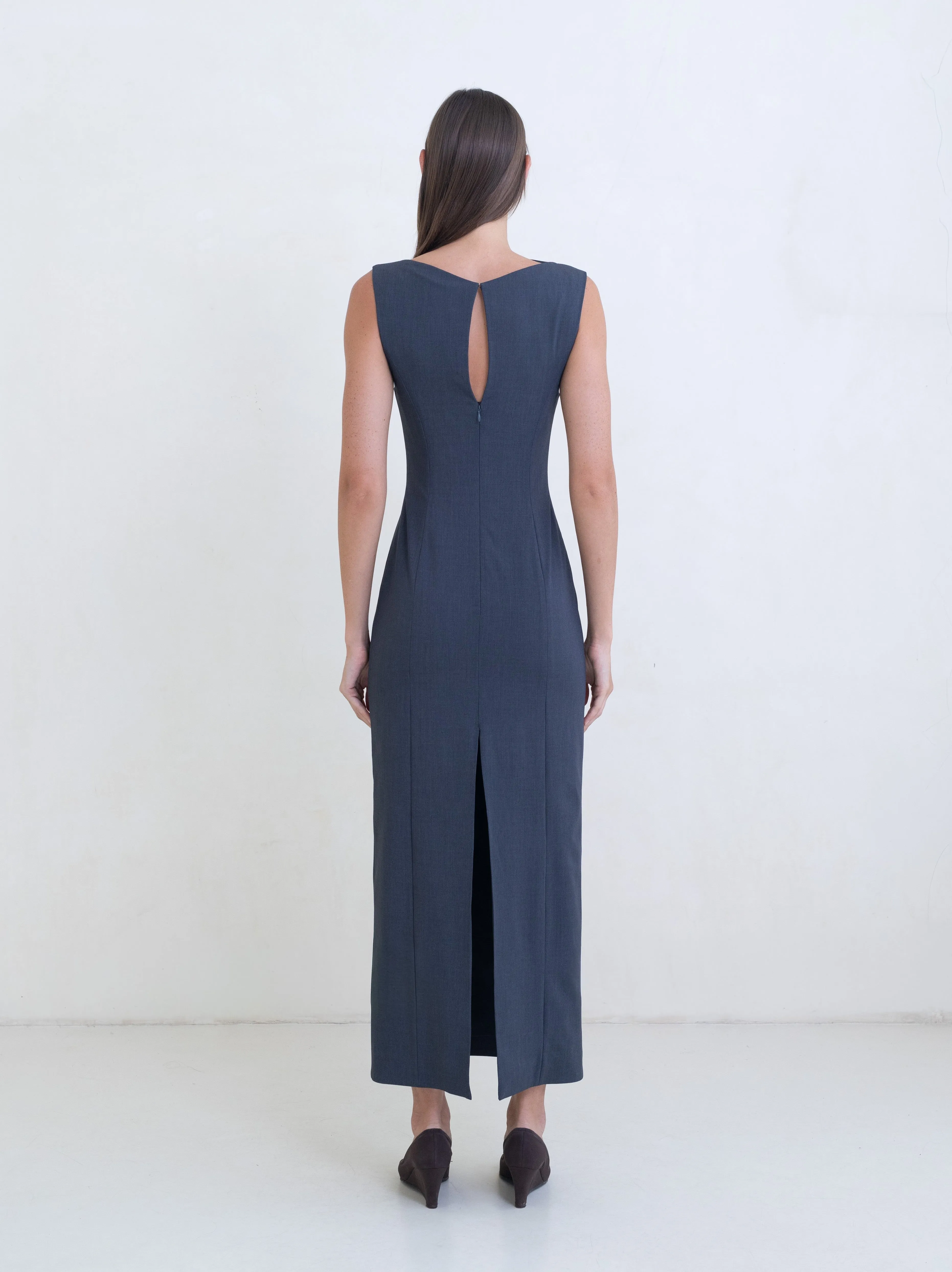 Sculptura Dress - Charcoal sold by BELLE the label product image thumbnail 3