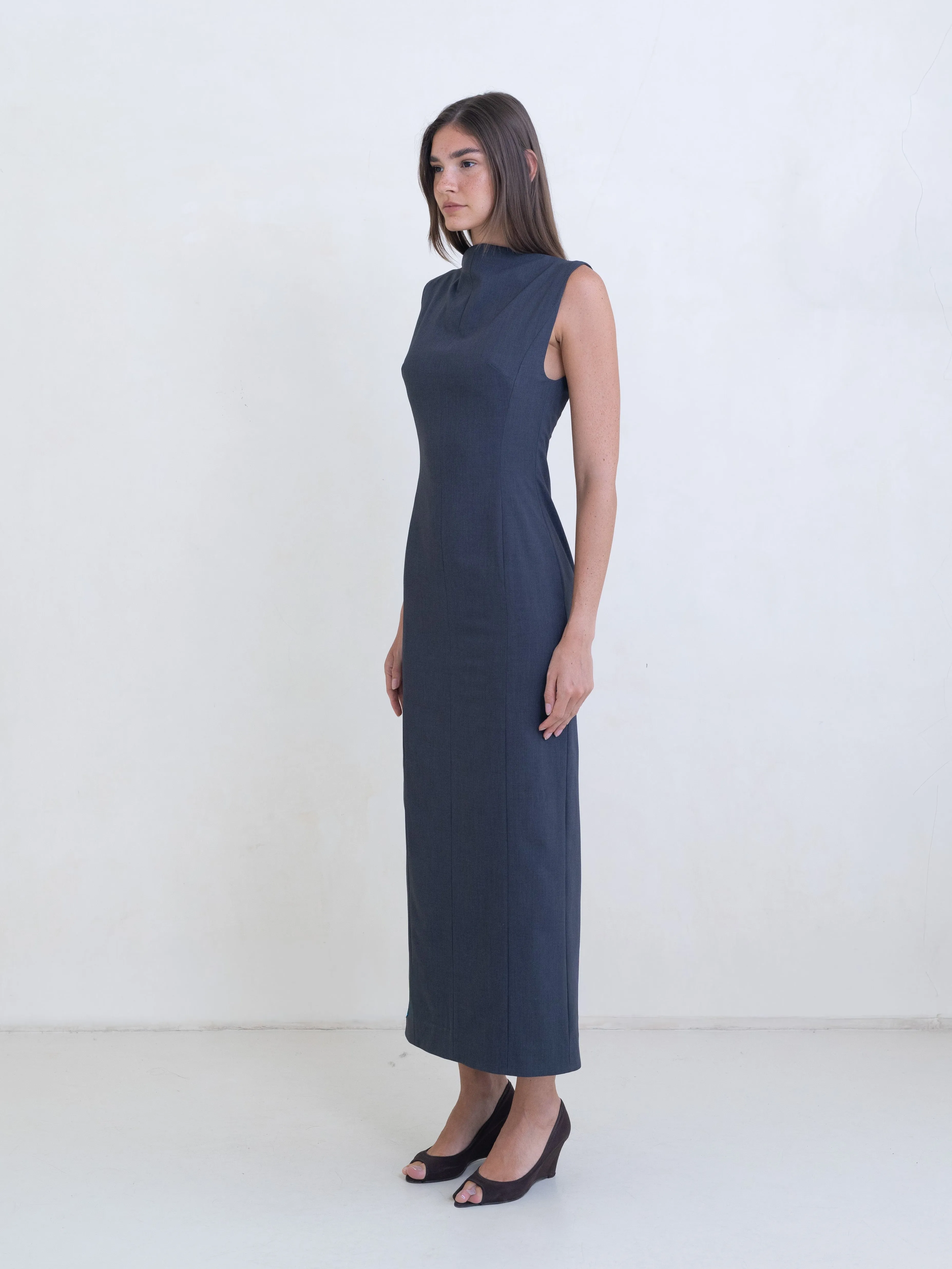 Sculptura Dress - Charcoal sold by BELLE the label product image thumbnail 2