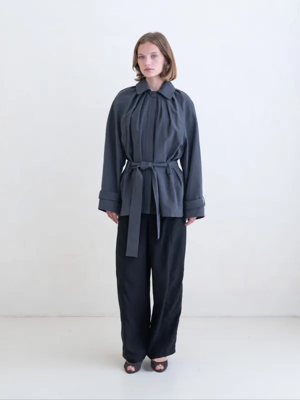 Laurel Trench Mini - Charcoal made by Belle Anna