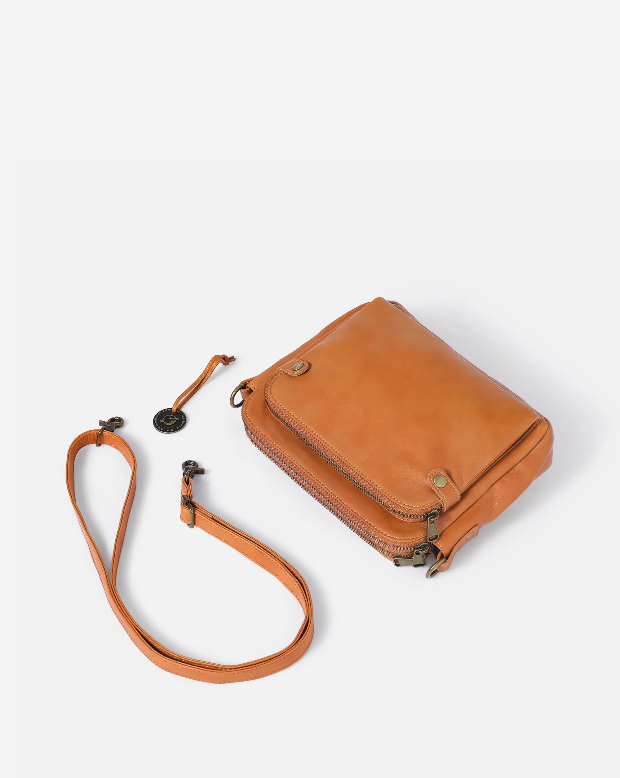 The Bali Three-Layer Leather Crossbody Shoulder & Clutch Bag 2.1L sold by minooy product image thumbnail 4