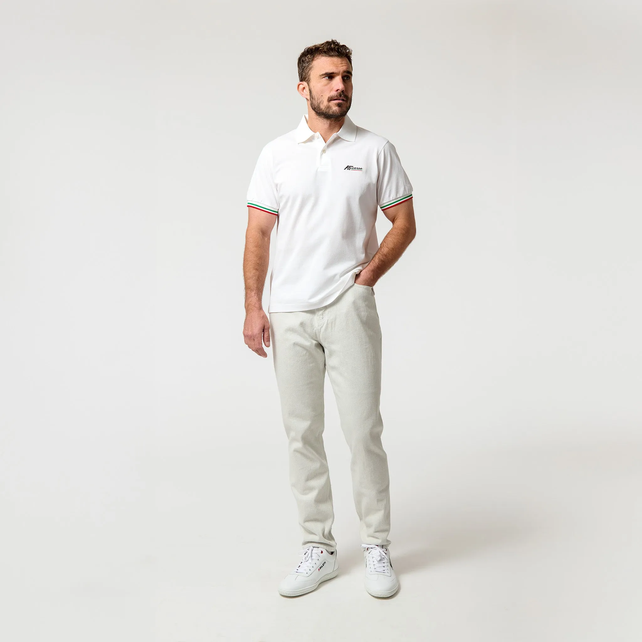 Grand Prix Polo - AF Corse White sold by Piloti Driving Shoes product image thumbnail 5
