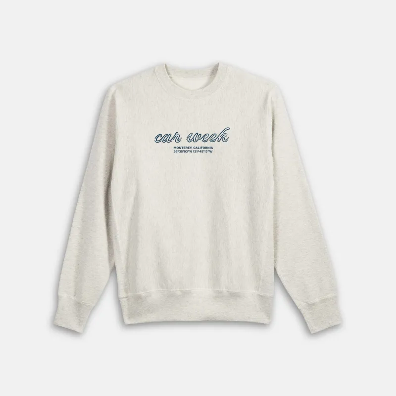 Car Week Retro Crewneck - Natural sold by Piloti Driving Shoes