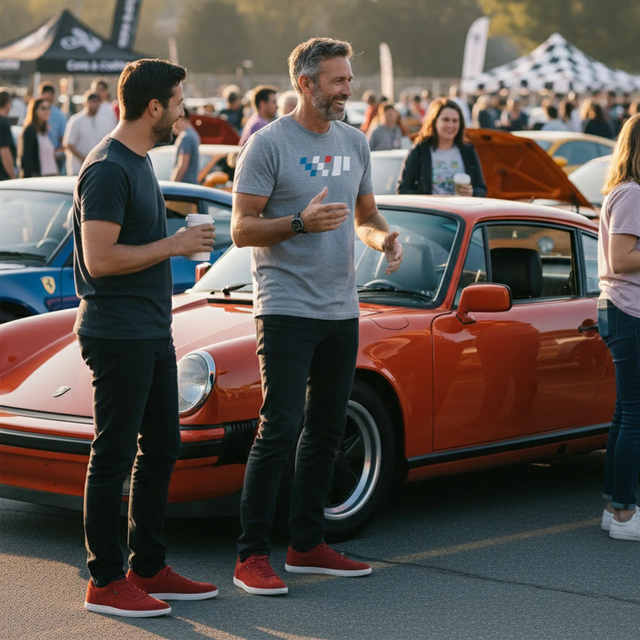Checkered T-Shirt - Heather Grey sold by Piloti Driving Shoes product image thumbnail 3