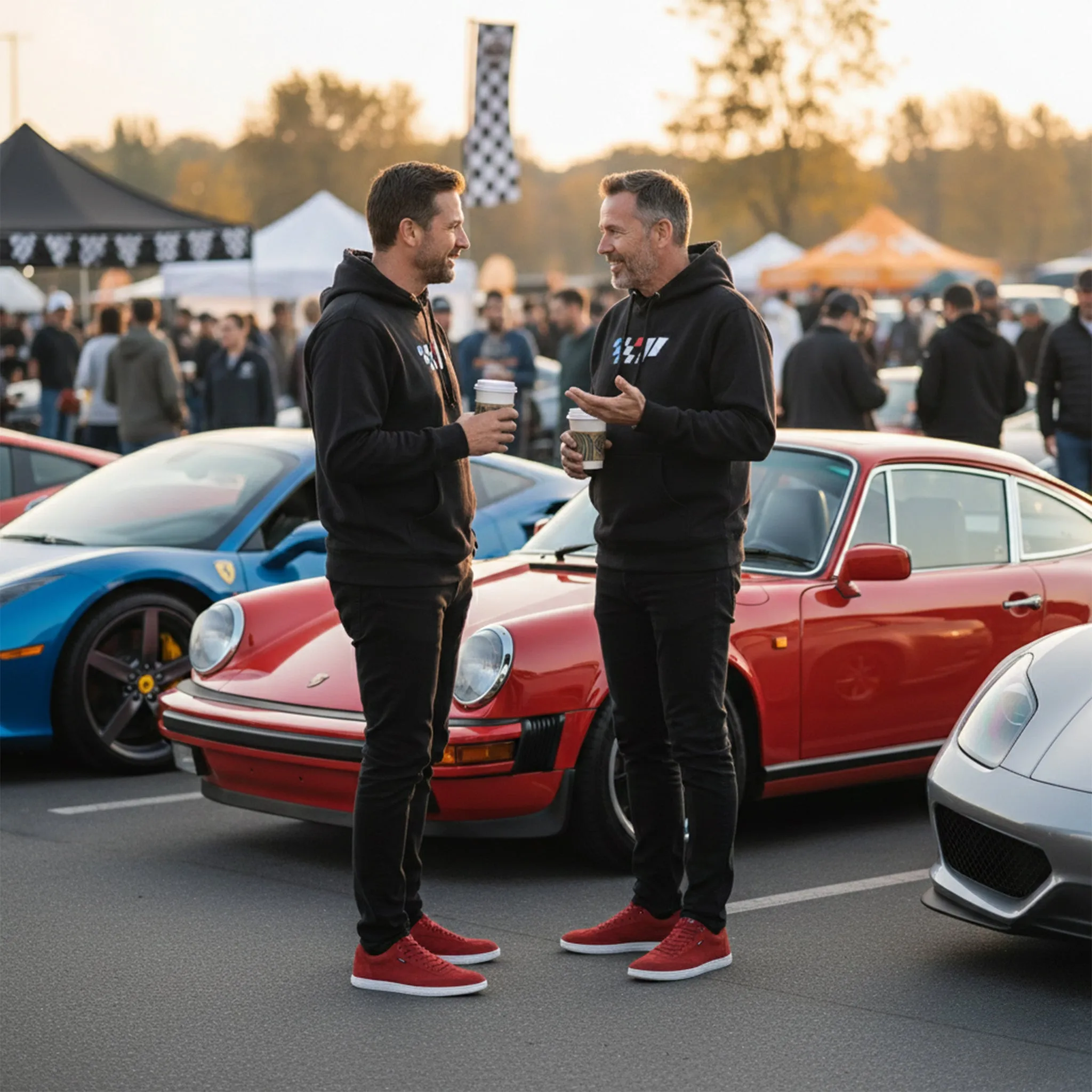 Checkered Hoodie - Black sold by Piloti Driving Shoes product image thumbnail 2