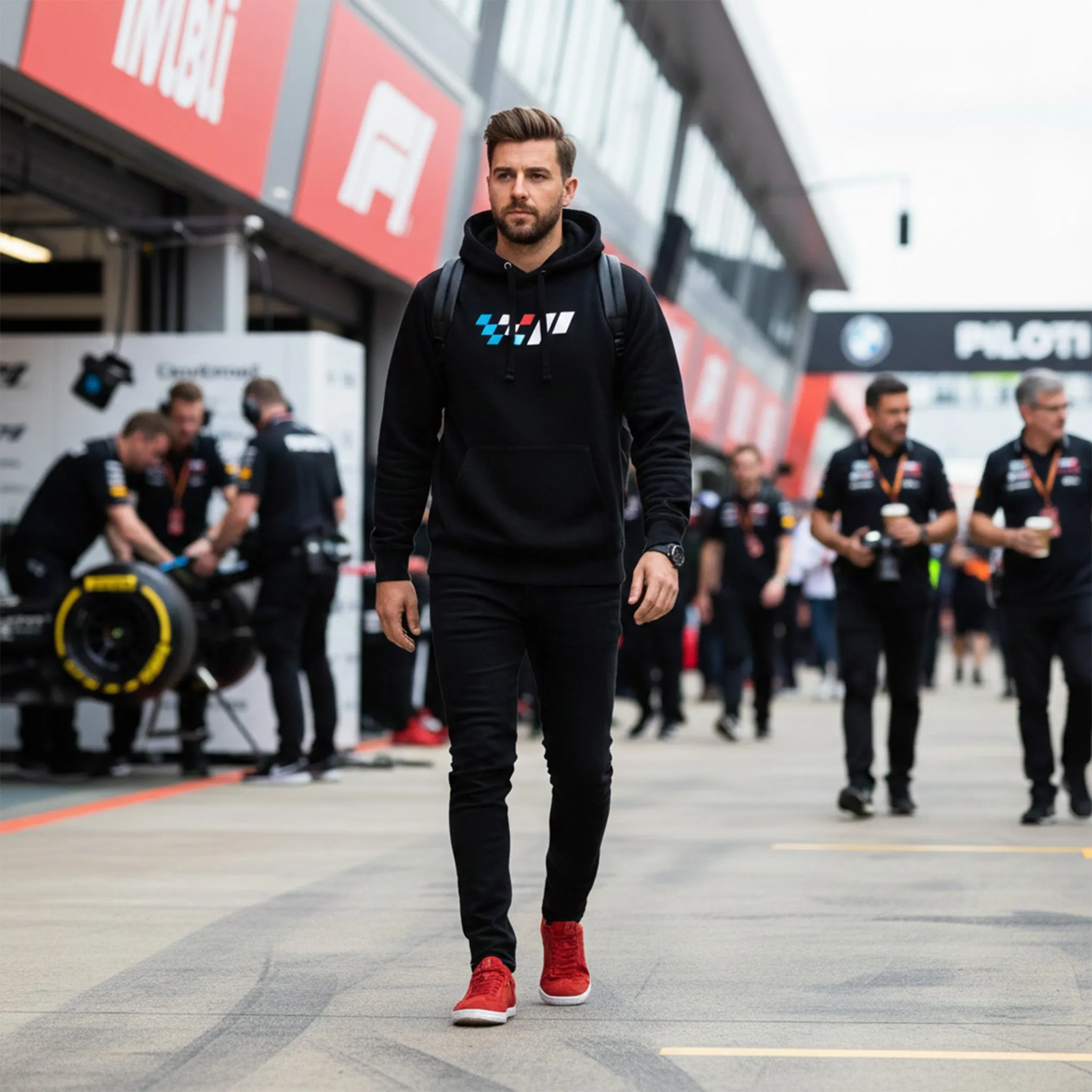 Checkered Hoodie - Black sold by Piloti Driving Shoes product image thumbnail 3