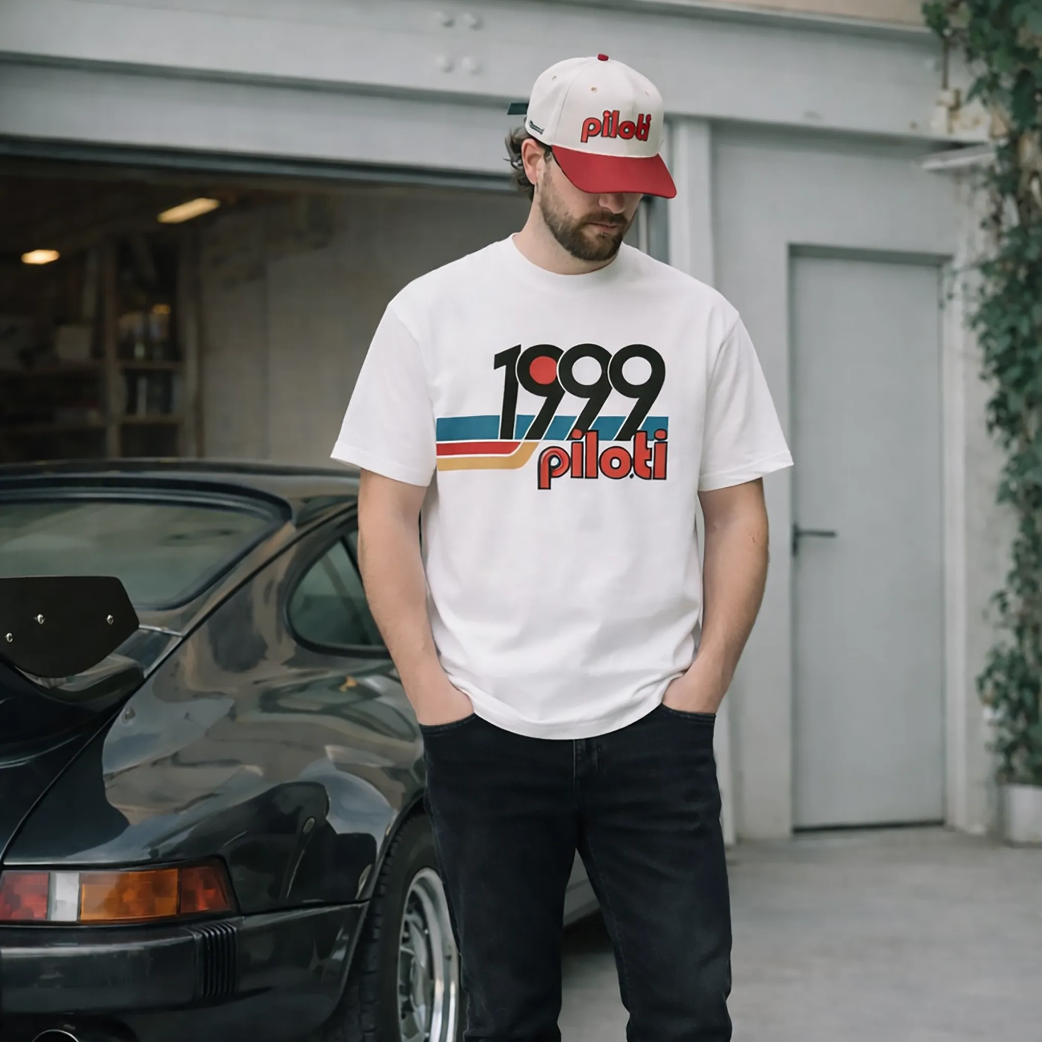 Retro 1999 T-Shirt - White sold by Piloti Driving Shoes product image thumbnail 2