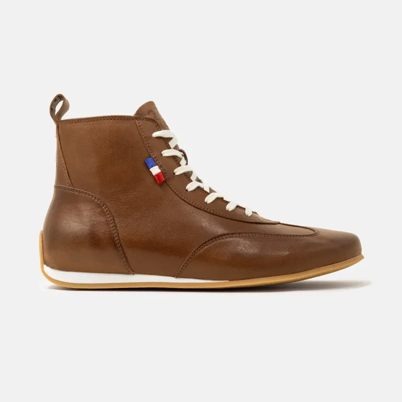 Retro Boot - 24H Le Mans Brown made by Piloti Driving Shoes