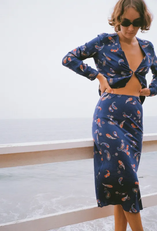 Valeria Skirt Paisley Silk sold by Ciao Lucia